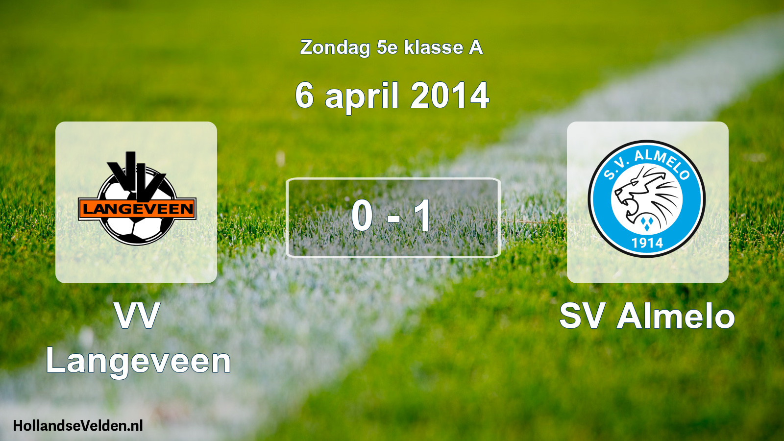 Total number of matches played: VV Langeveen - SV Almelo 0 - 1 (6 April 2014)