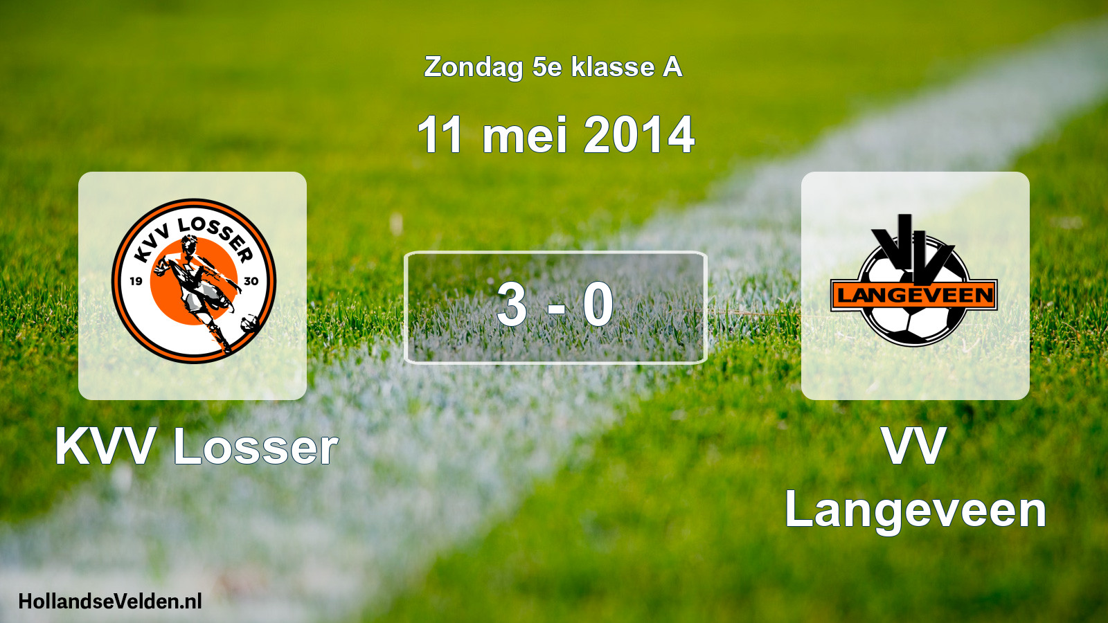 Total number of matches played: KVV Losser - VV Langeveen 3 - 0 (11 May 2014)