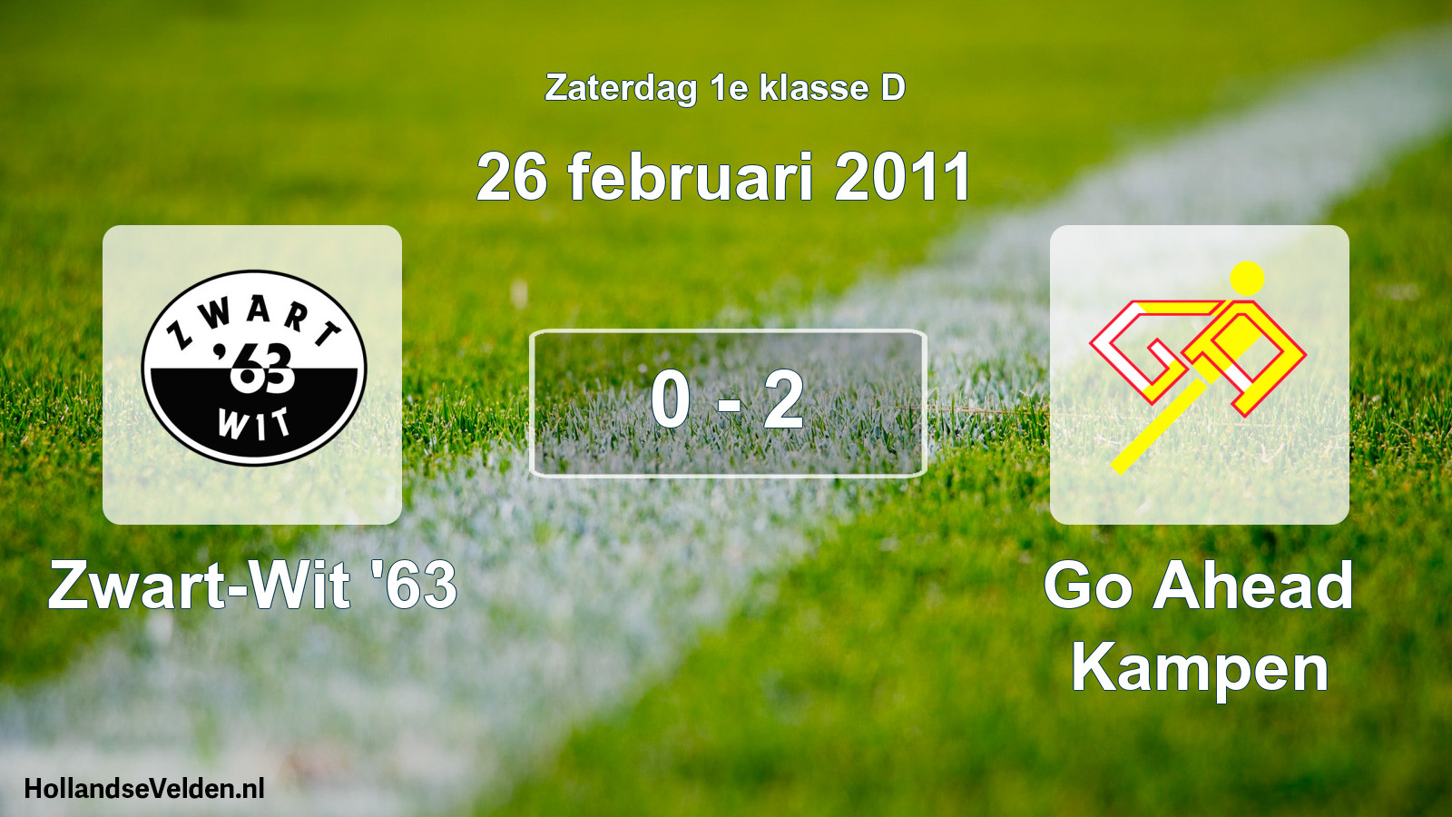 Total number of matches played: Zwart-Wit '63 - Go Ahead Kampen 0 - 2 (26 February 2011)