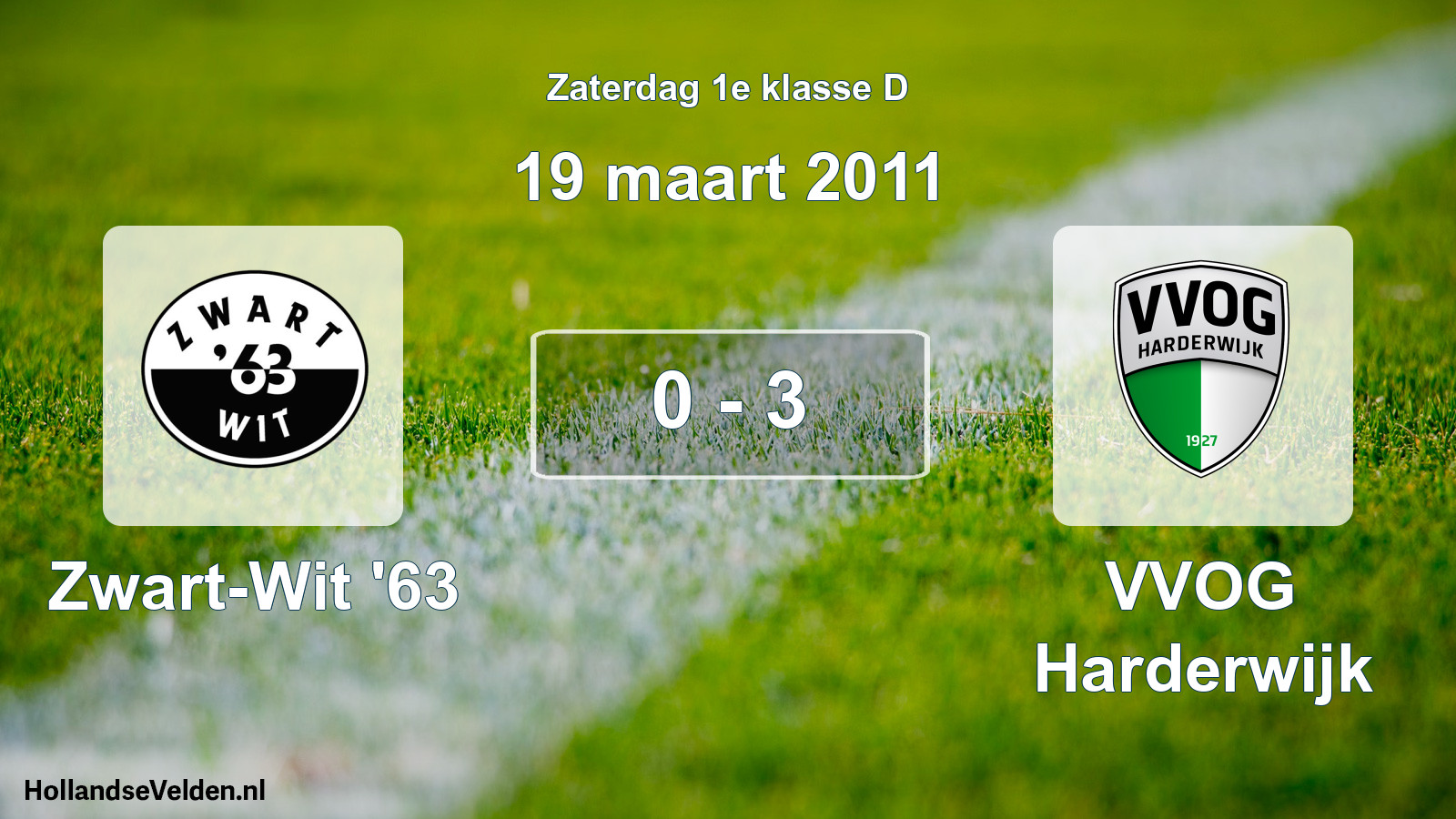 Total number of matches played: Zwart-Wit '63 - VVOG Harderwijk 0 - 3 (19 March 2011)