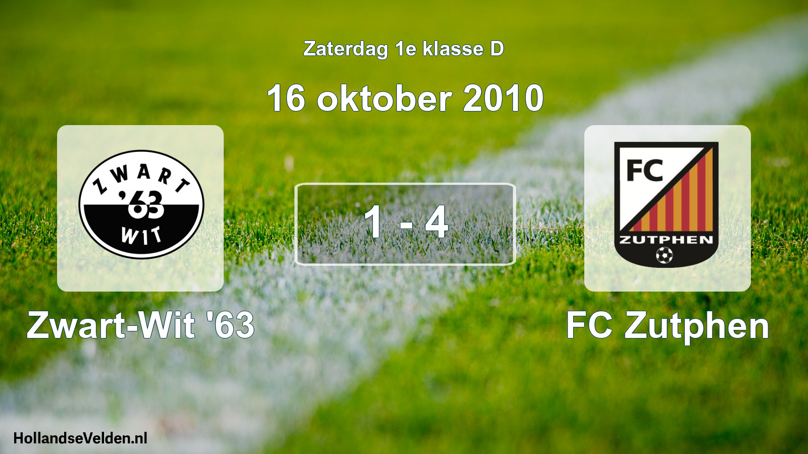 Total number of matches played: Zwart-Wit '63 - FC Zutphen 1 - 4 (16 October 2010)