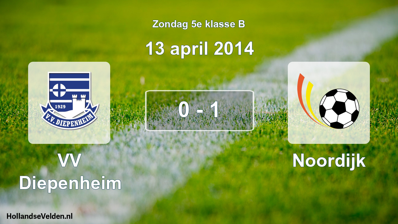 Total number of matches played: VV Diepenheim - Noordijk 0 - 1 (13 April 2014)