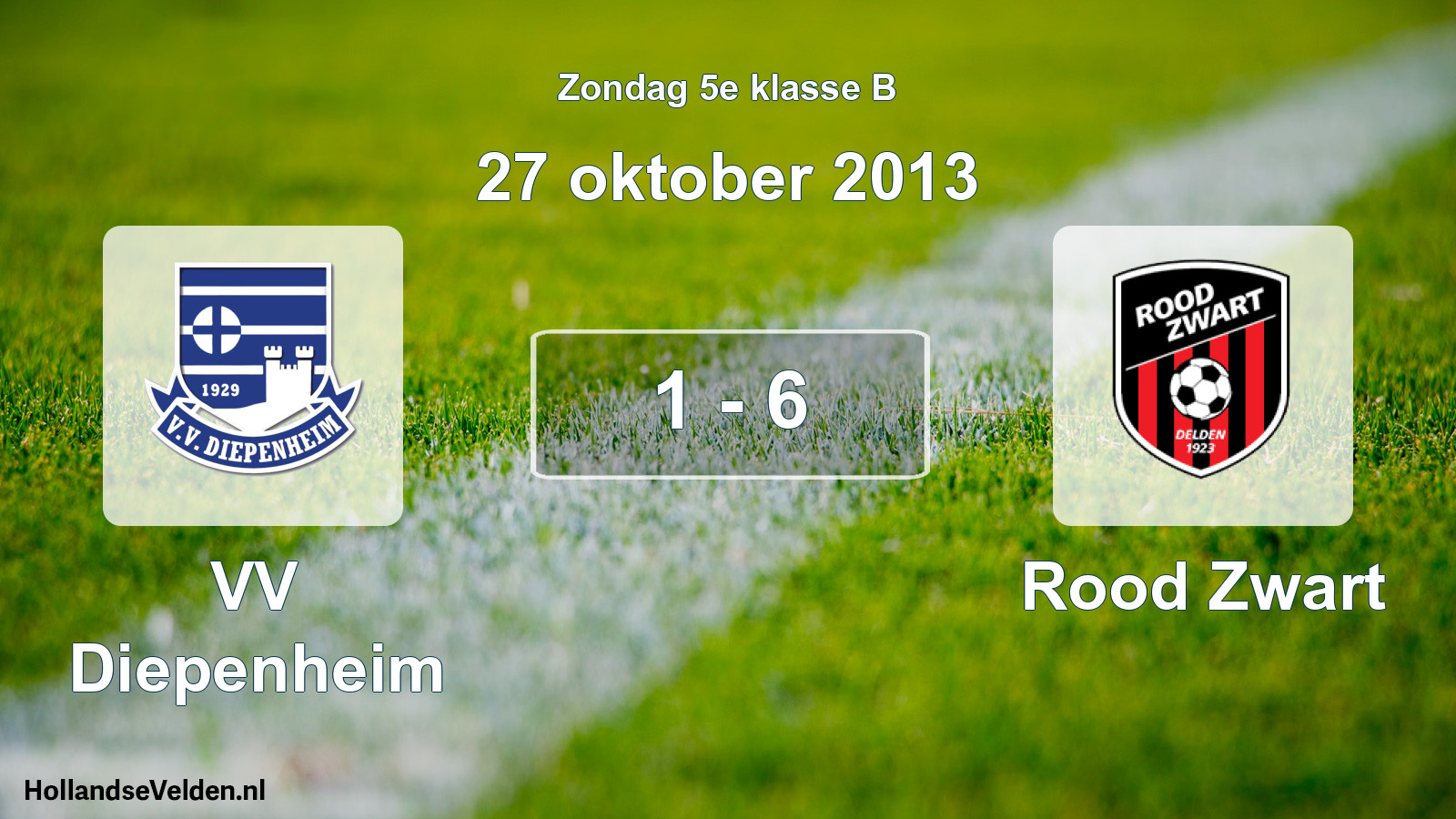 Total number of matches played: VV Diepenheim - Rood Zwart 1 - 6 (27 October 2013)
