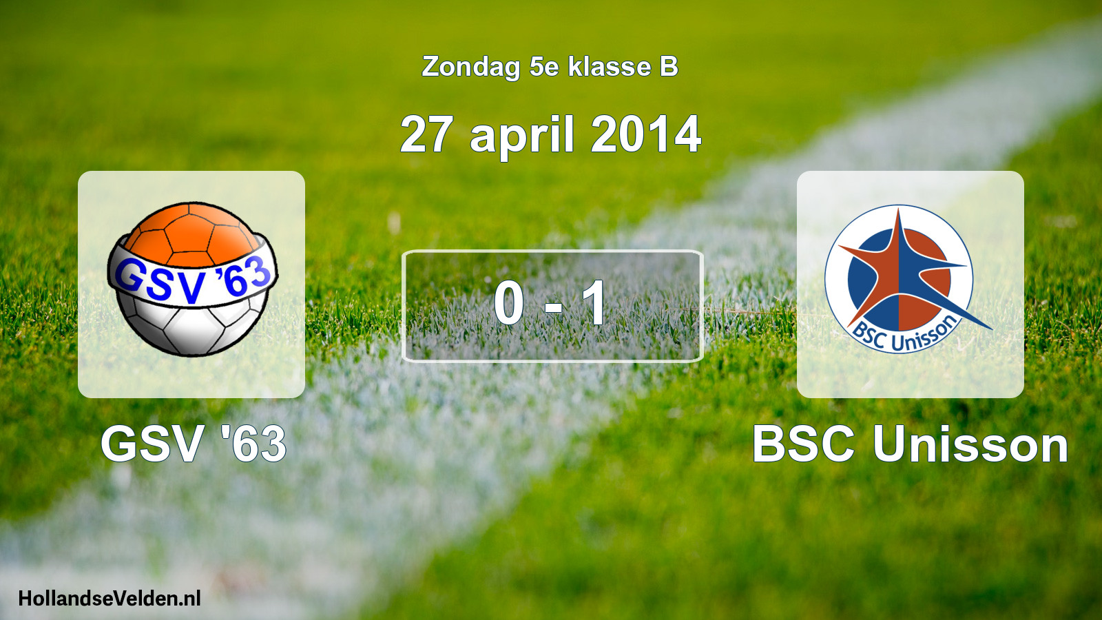 Total number of matches played: GSV '63 - BSC Unisson 0 - 1 (27 April 2014)