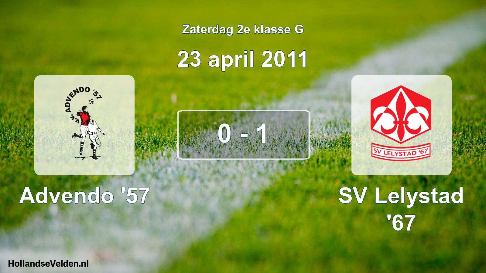 Total number of matches played: Advendo '57 - SV Lelystad '67 0 - 1 (23 April 2011)