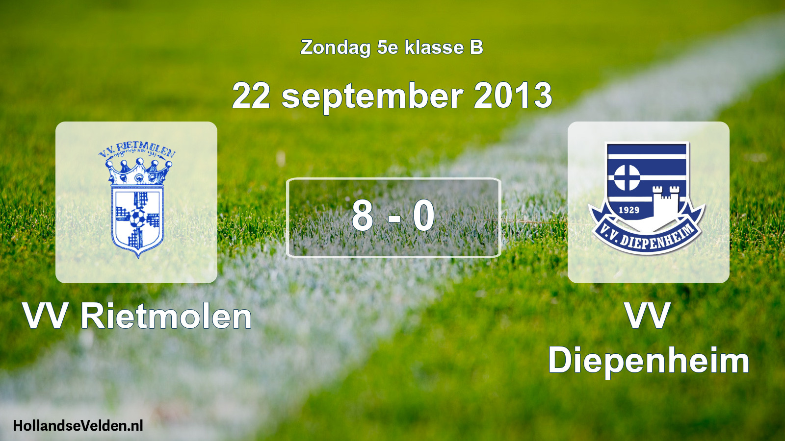 Total number of matches played: VV Rietmolen - VV Diepenheim 8 - 0 (22 September 2013)