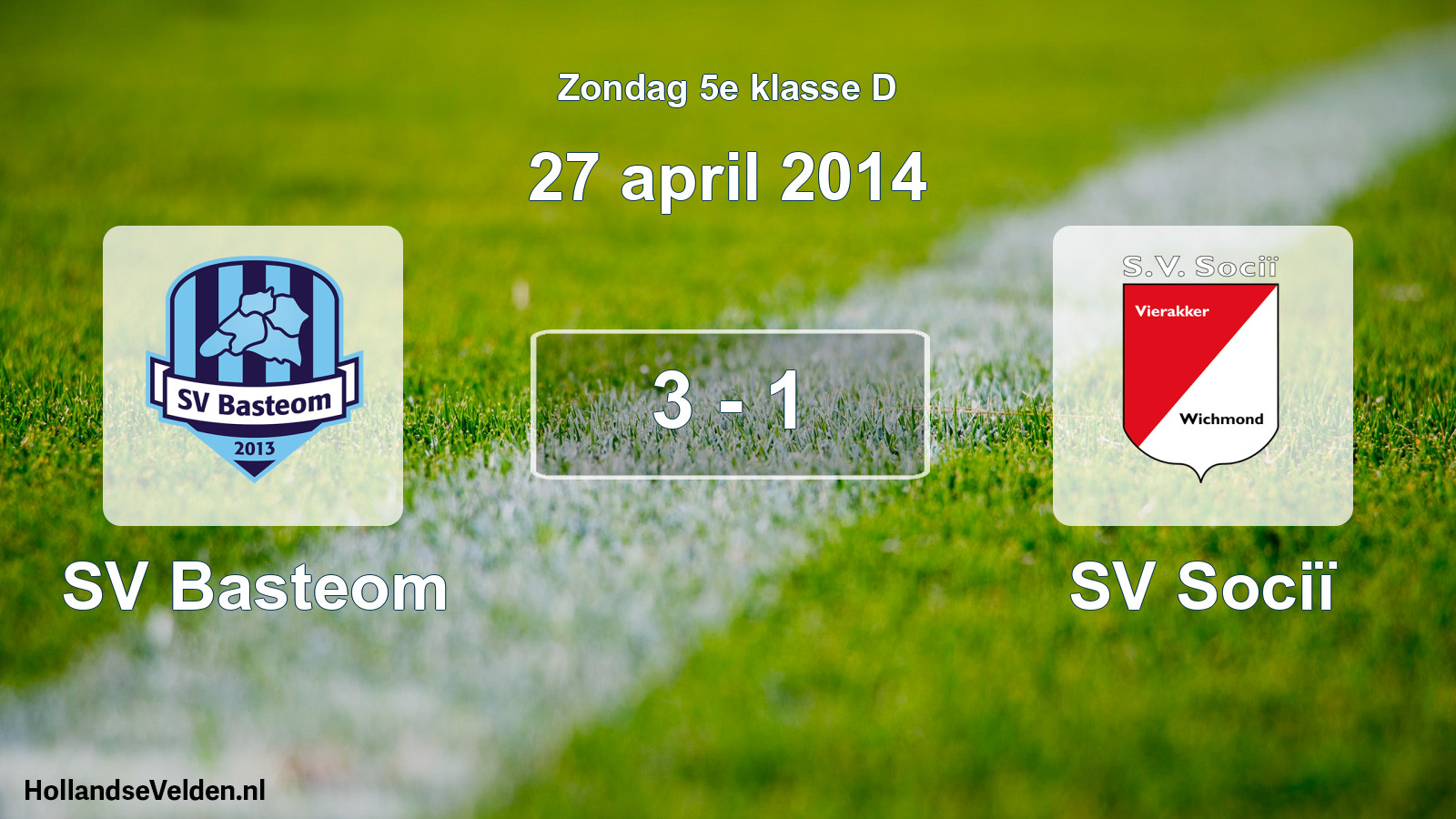Total number of matches played: SV Basteom - SV Sociï 3 - 1 (27 April 2014)
