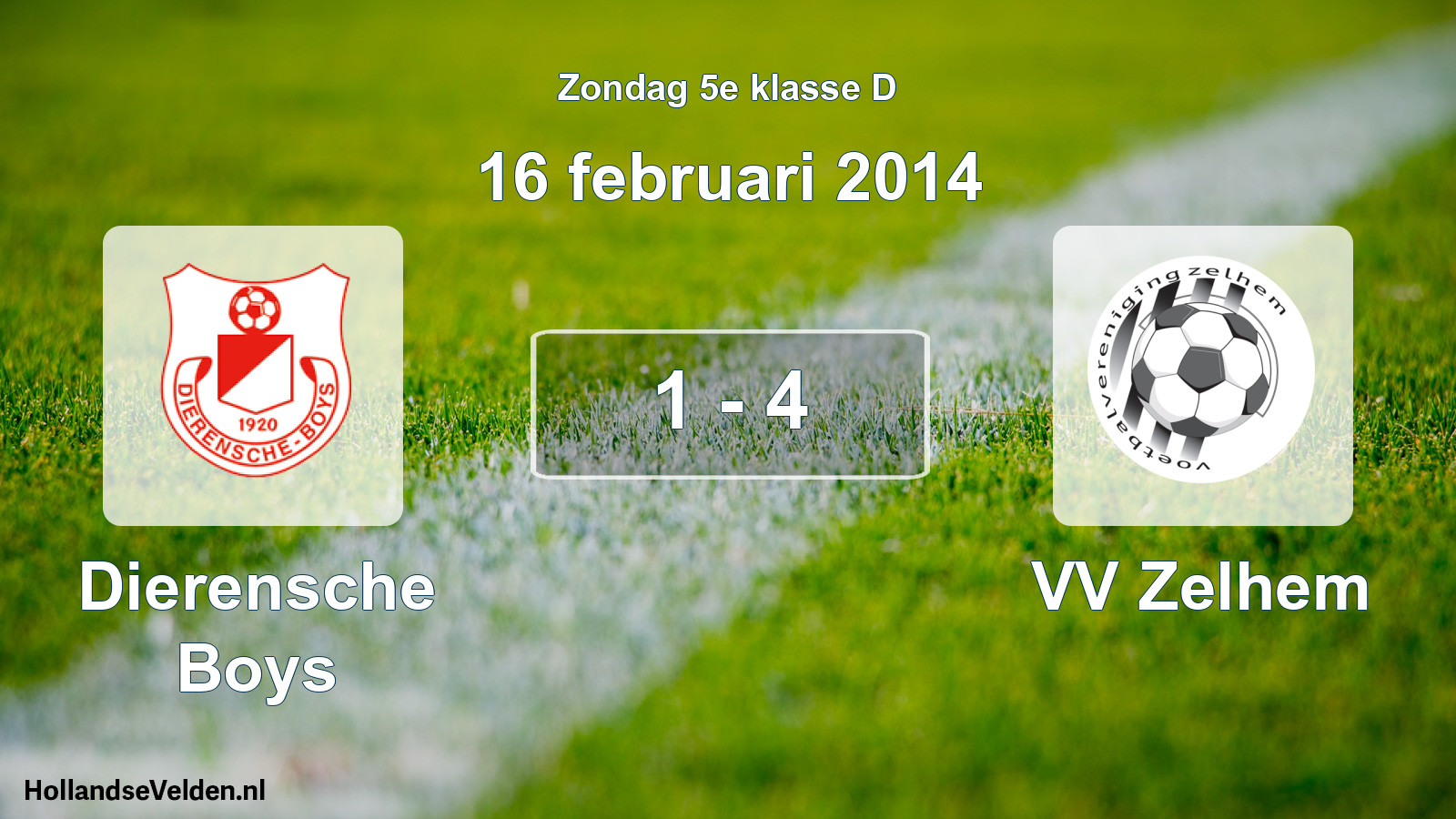 Total number of matches played: Dierensche Boys - VV Zelhem 1 - 4 (16 February 2014)