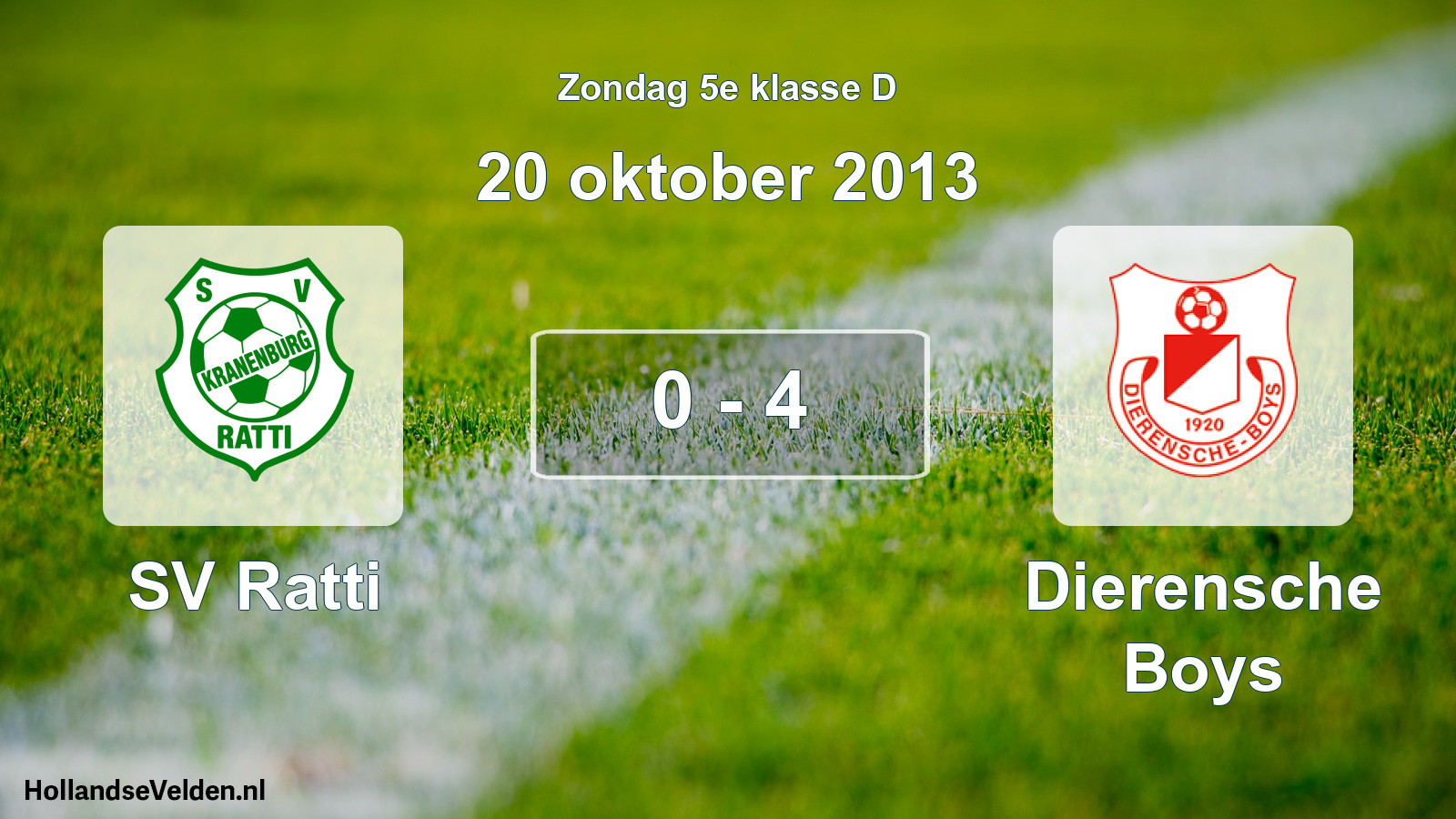 Total number of matches played: SV Ratti - Dierensche Boys 0 - 4 (20 October 2013)