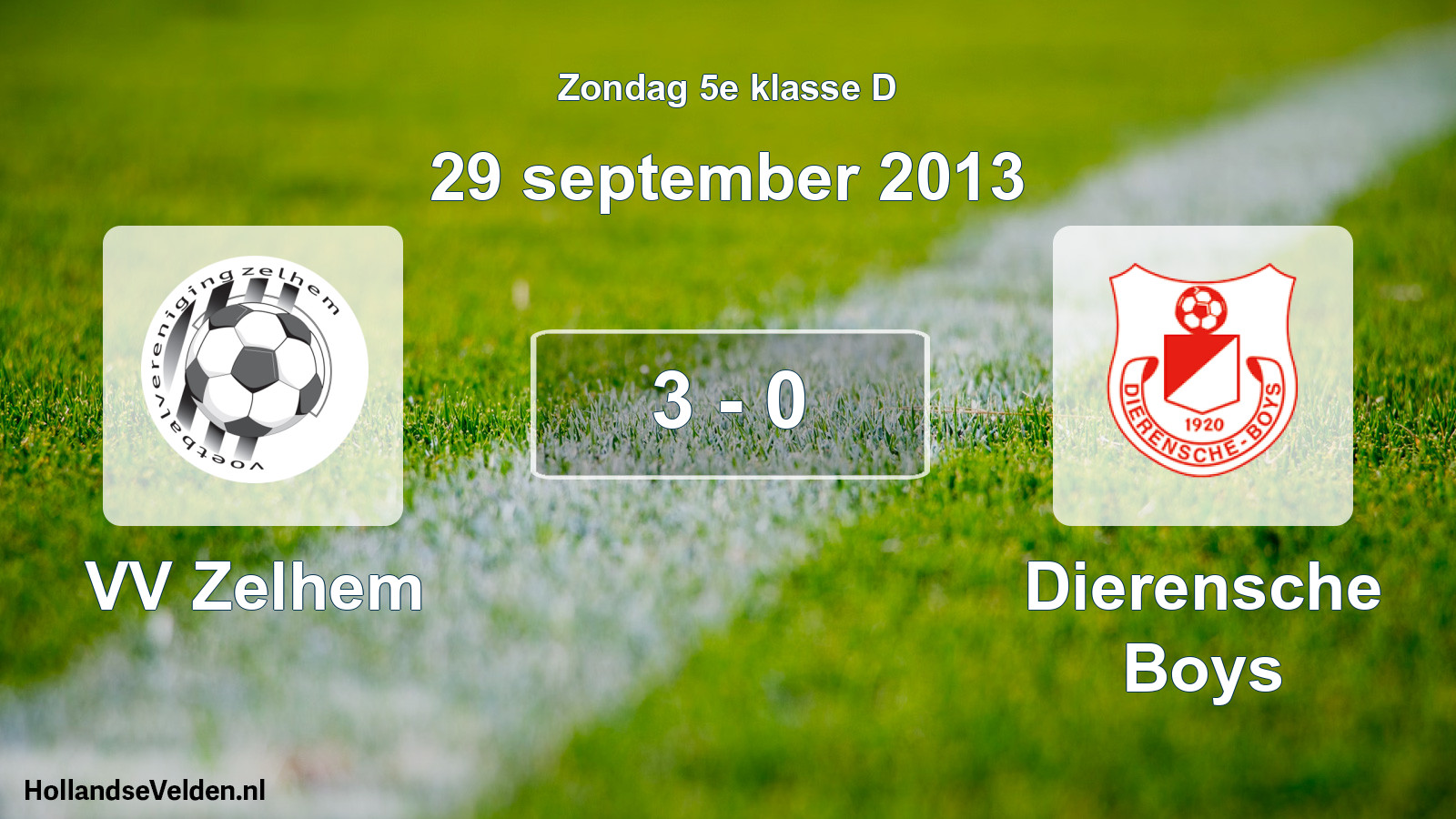 Total number of matches played: VV Zelhem - Dierensche Boys 3 - 0 (29 September 2013)