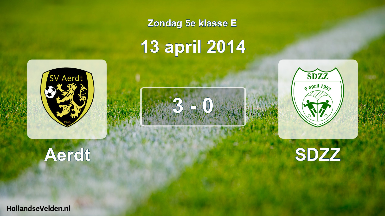 Total number of matches played: Aerdt - SDZZ 3 - 0 (13 April 2014)