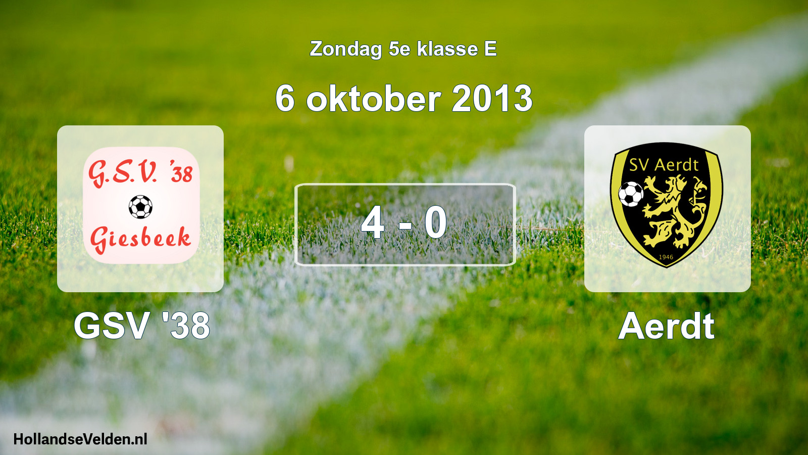 Total number of matches played: GSV '38 - Aerdt 4 - 0 (6 October 2013)