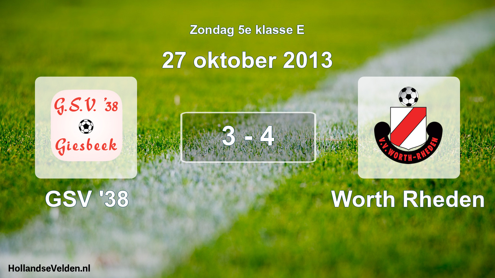 Total number of matches played: GSV '38 - Worth Rheden 3 - 4 (27 October 2013)