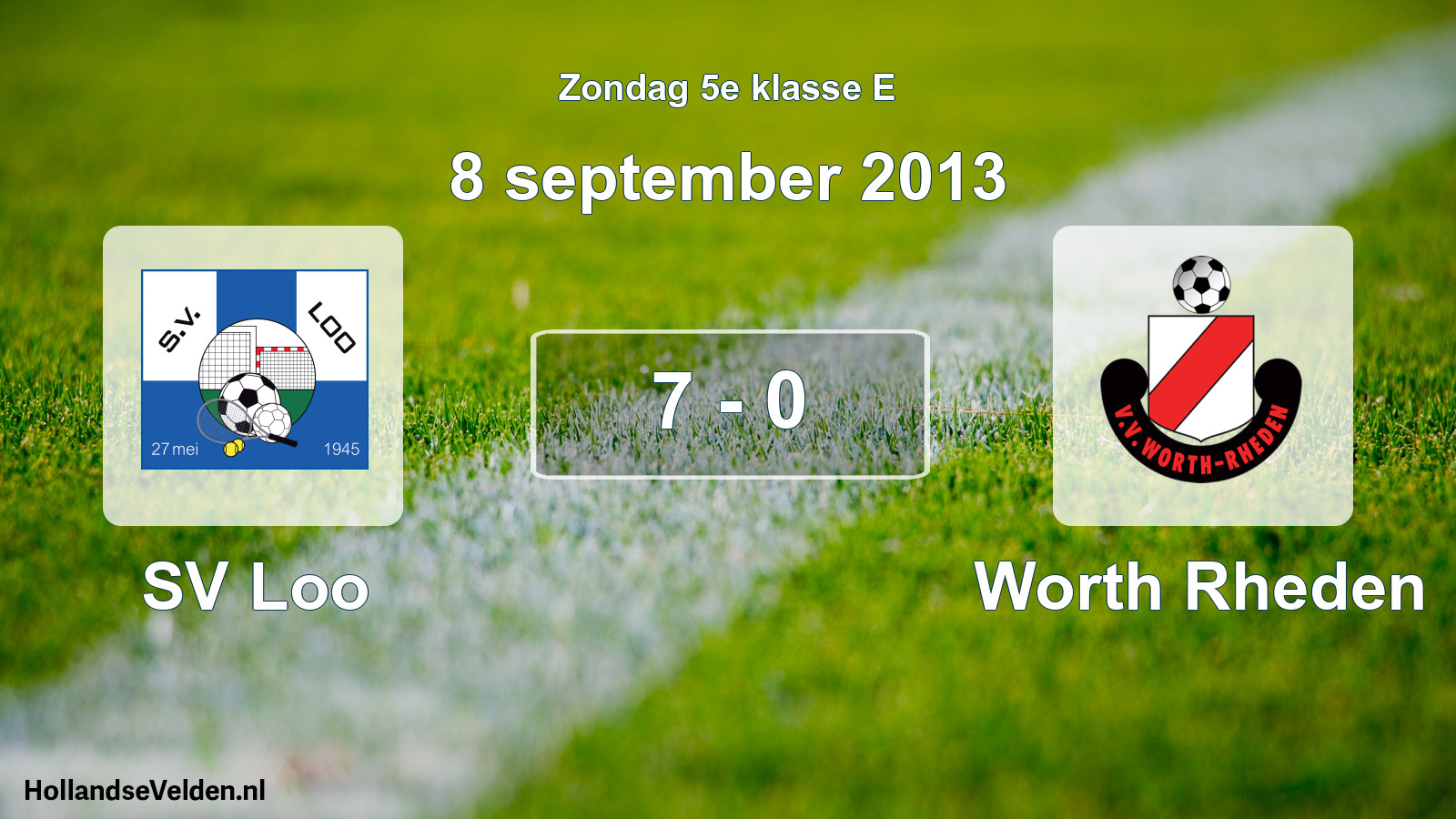 Total number of matches played: SV Loo - Worth Rheden 7 - 0 (8 September 2013)