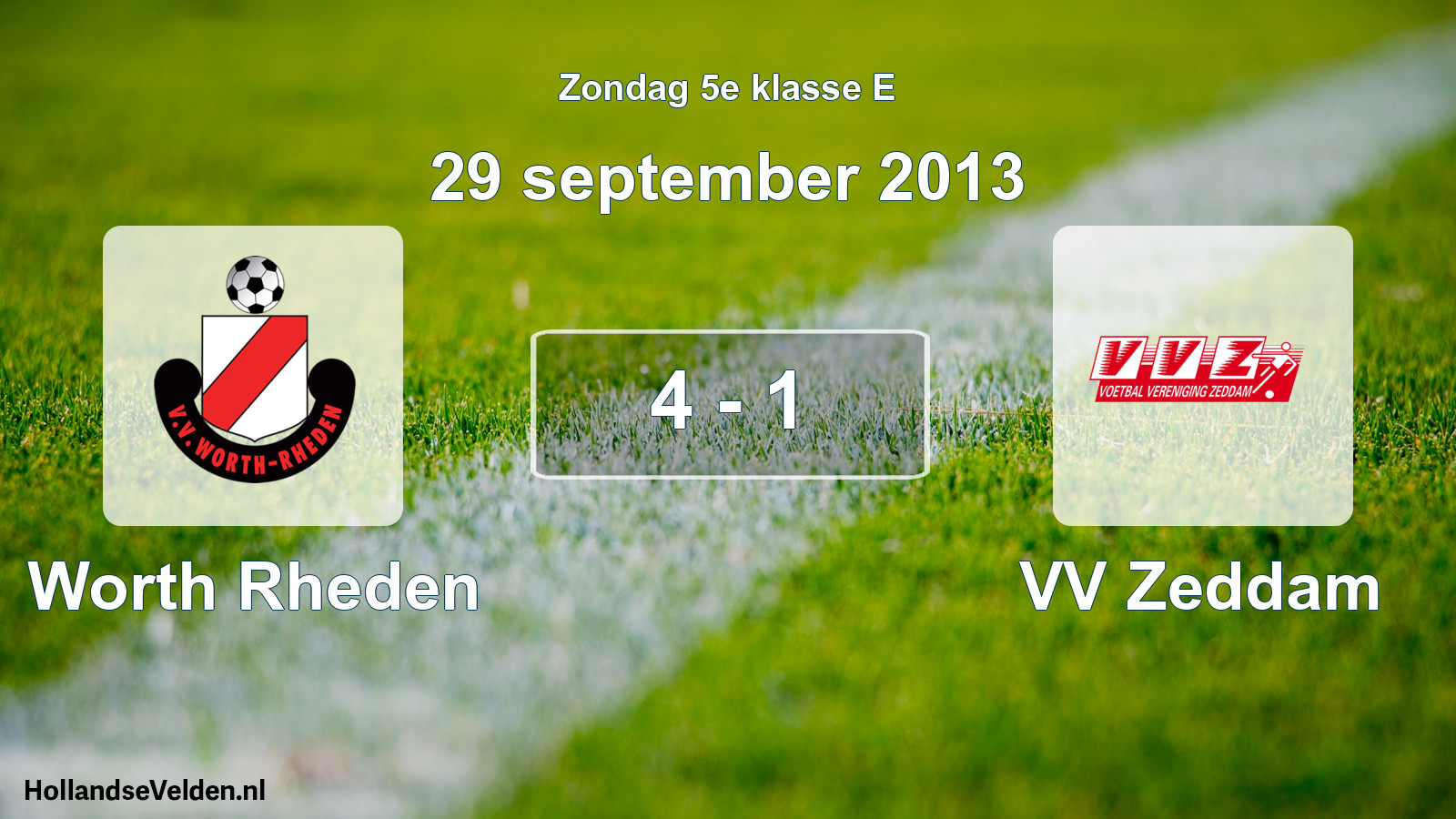 Total number of matches played: Worth Rheden - VV Zeddam 4 - 1 (29 September 2013)