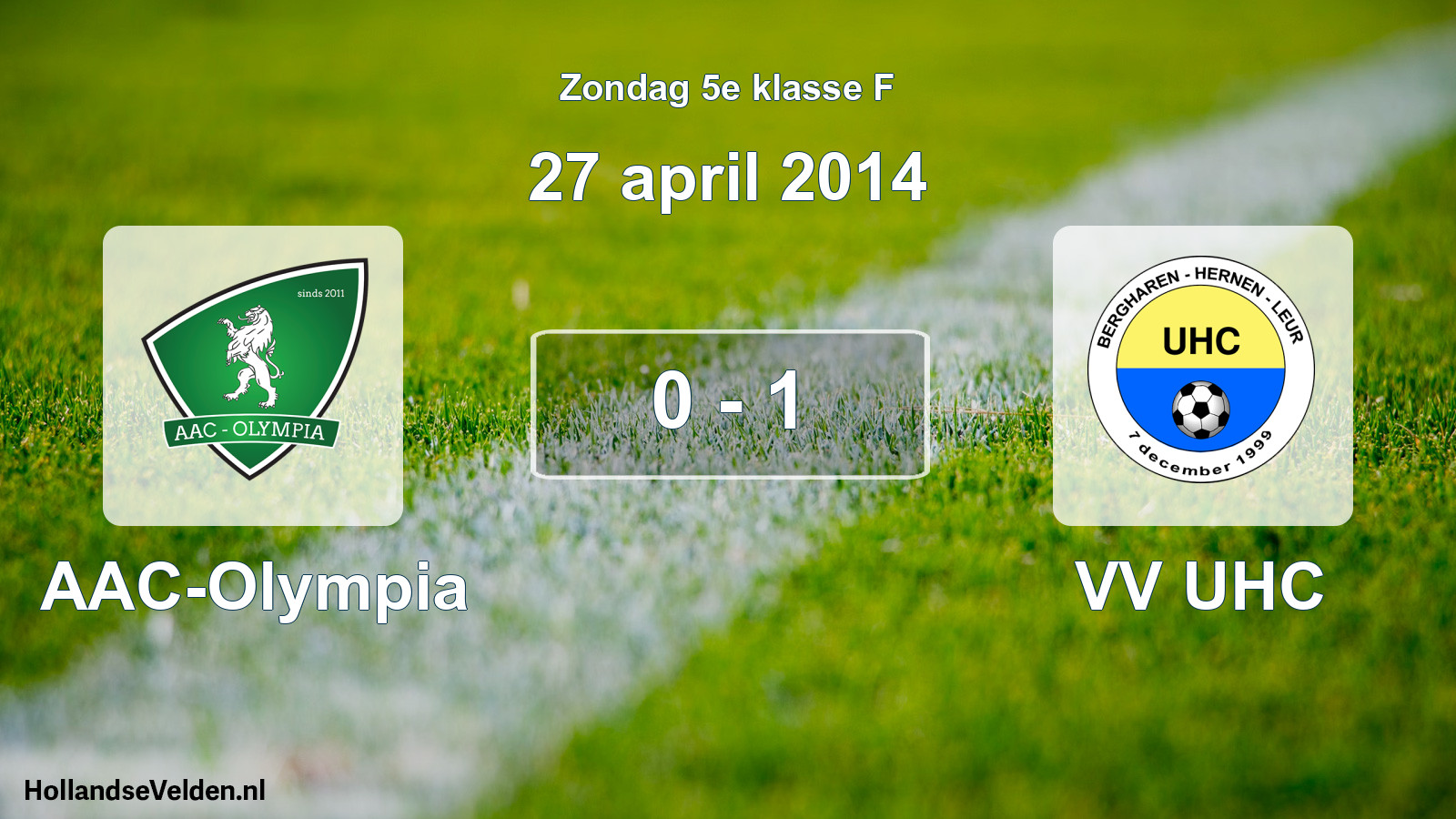 Total number of matches played: AAC-Olympia - VV UHC 0 - 1 (27 April 2014)