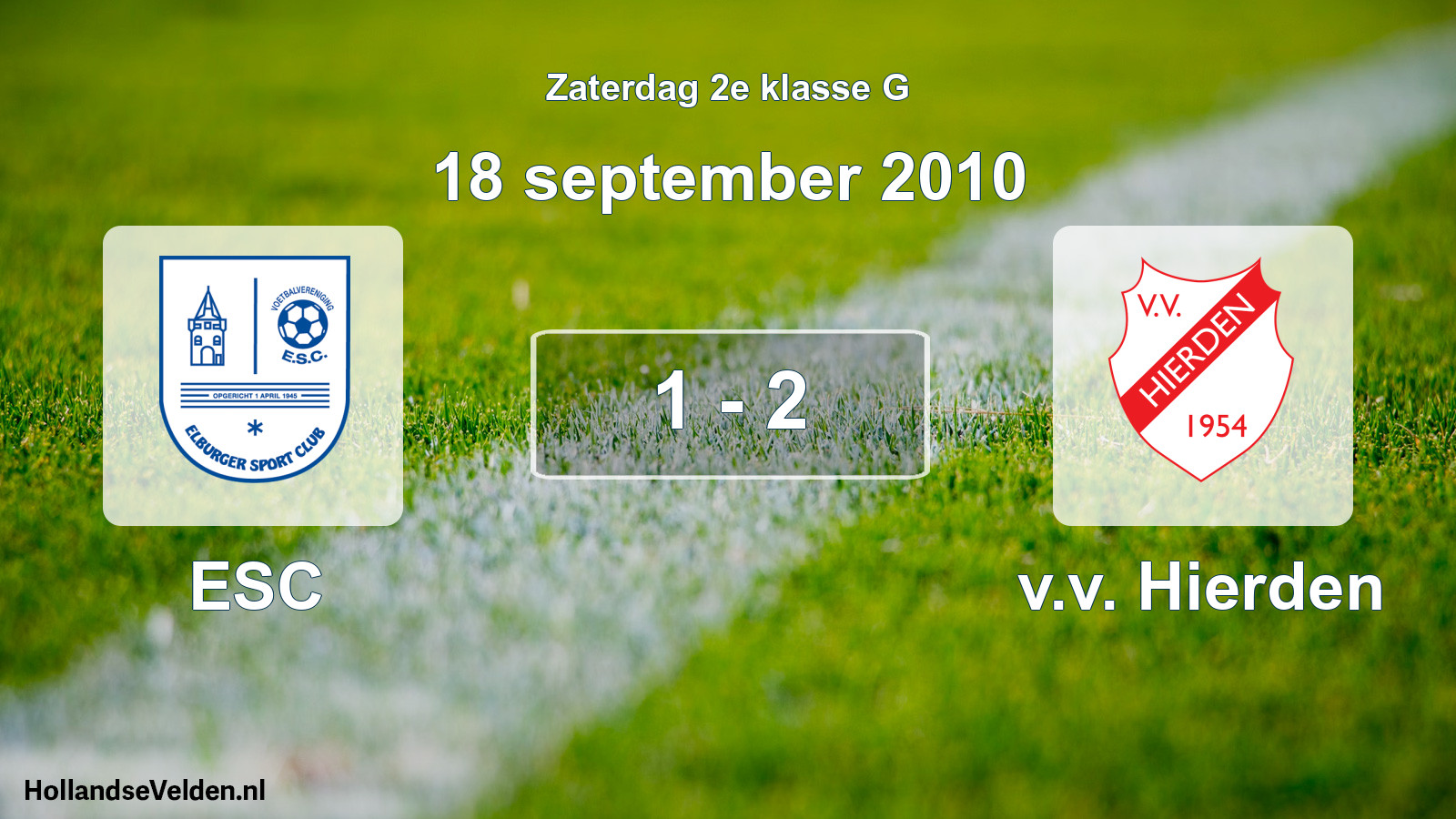 Total number of matches played: ESC - v.v. Hierden 1 - 2 (18 September 2010)