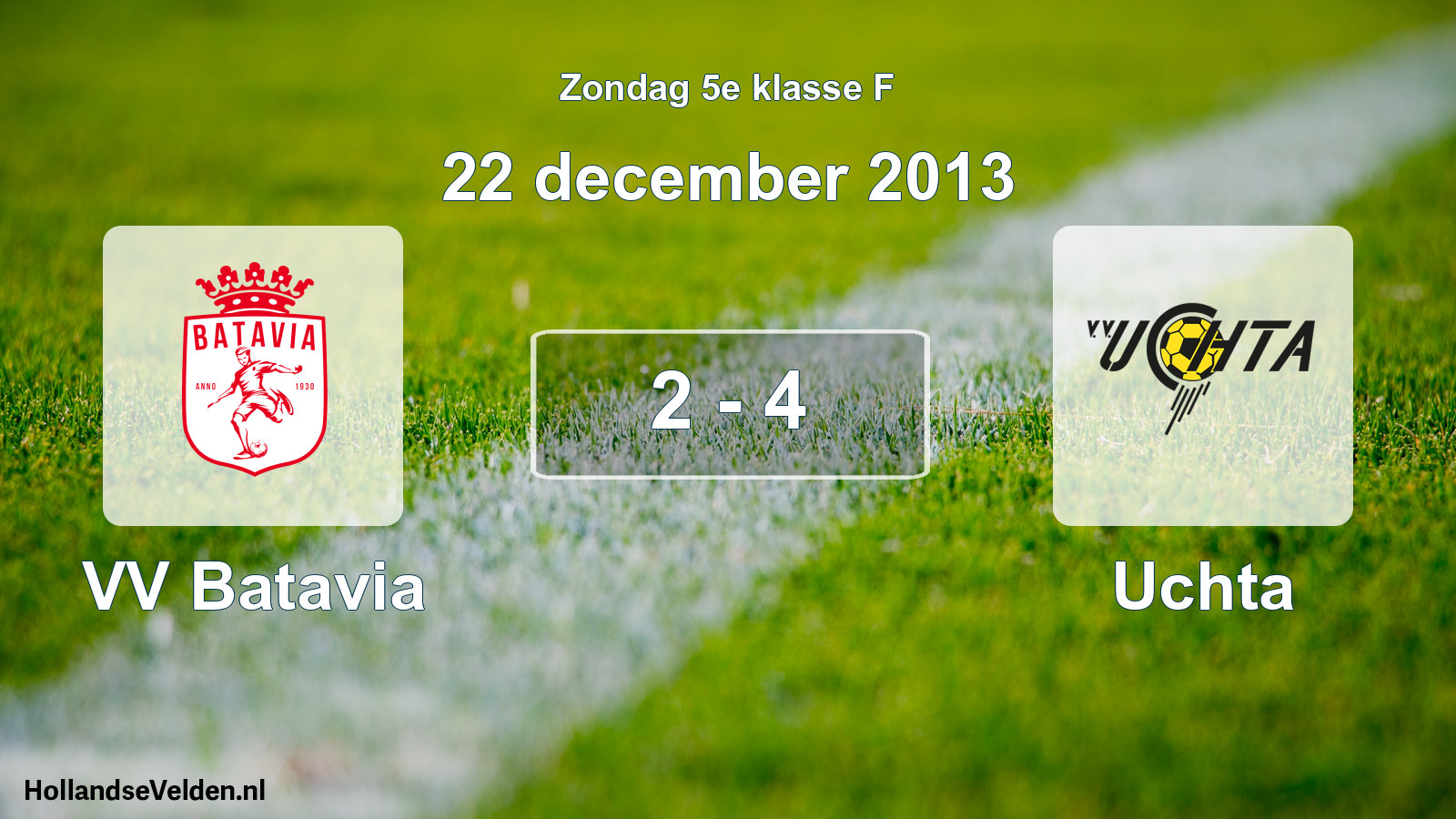 Total number of matches played: VV Batavia - Uchta 2 - 4 (22 December 2013)