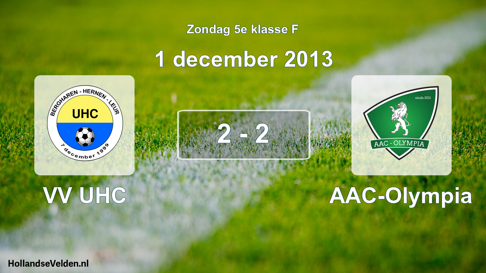 Total number of matches played: VV UHC - AAC-Olympia 2 - 2 (1 December 2013)
