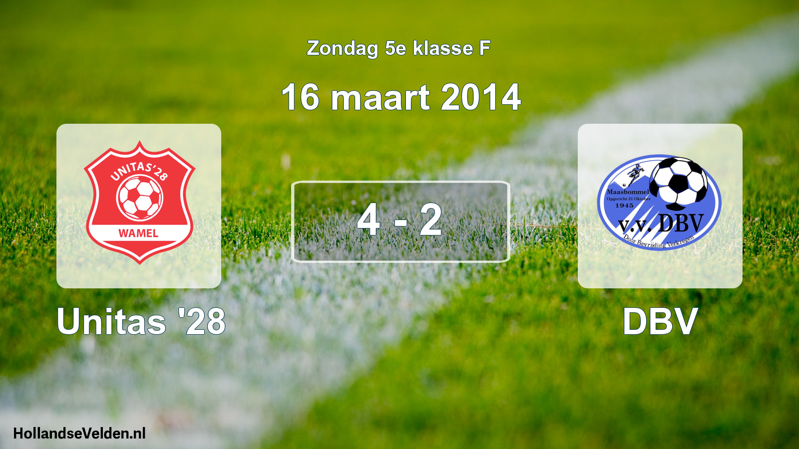 Total number of matches played: Unitas '28 - DBV 4 - 2 (16 March 2014)