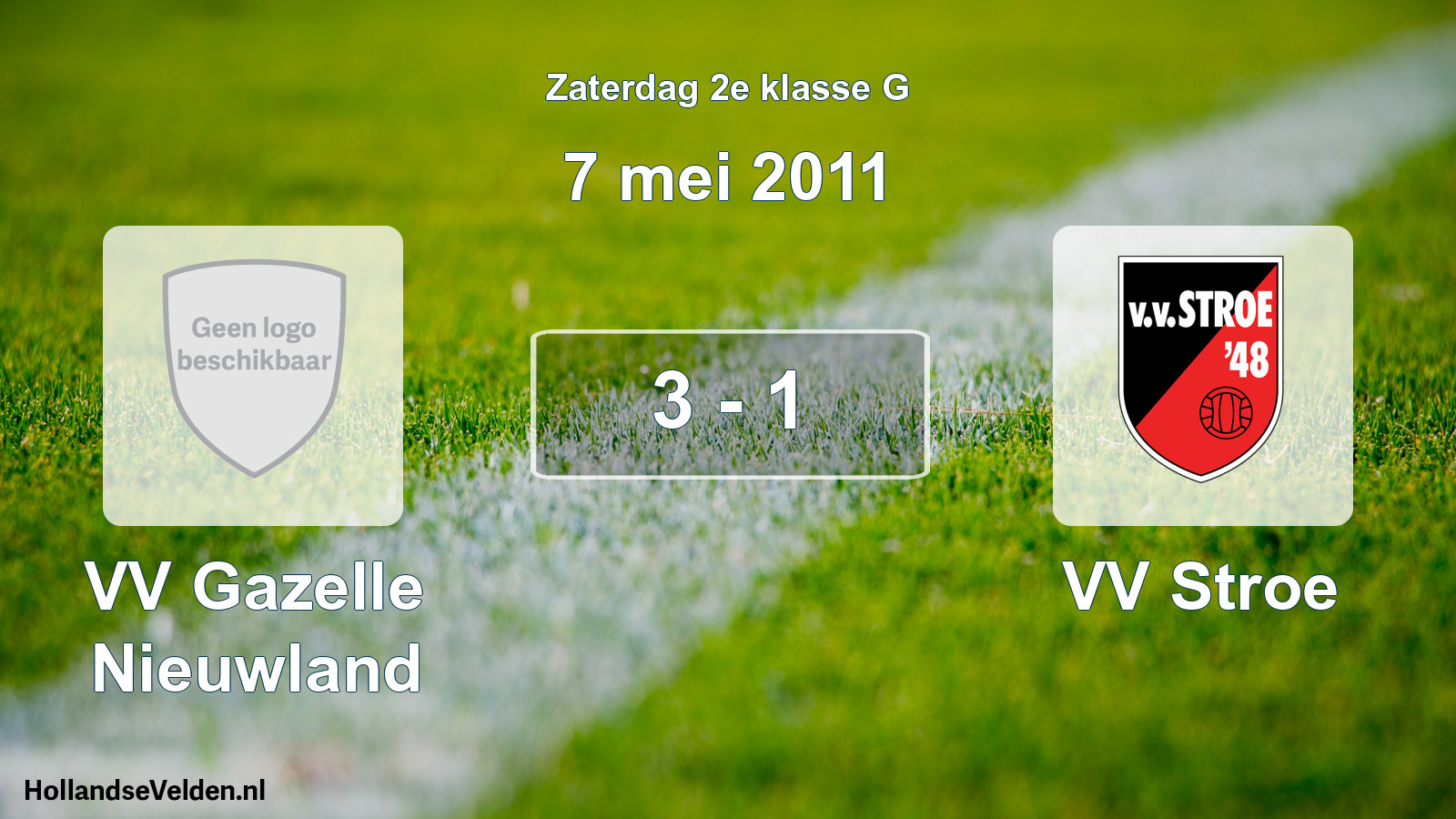 Total number of matches played: VV Gazelle Nieuwland - VV Stroe 3 - 1 (7 May 2011)