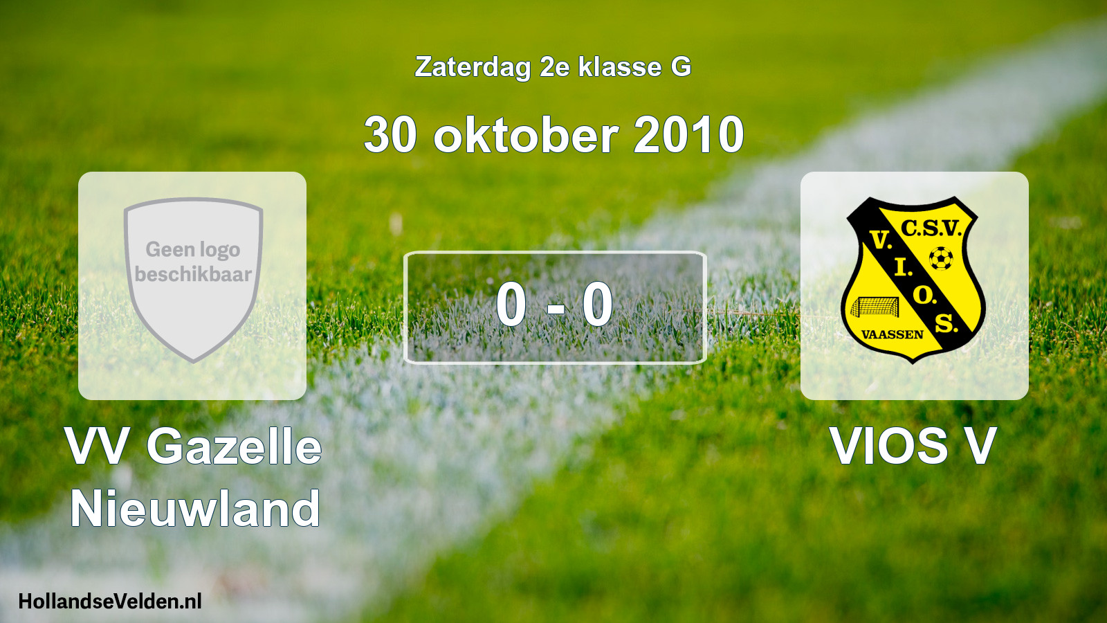 Total number of matches played: VV Gazelle Nieuwland - VIOS V 0 - 0 (30 October 2010)
