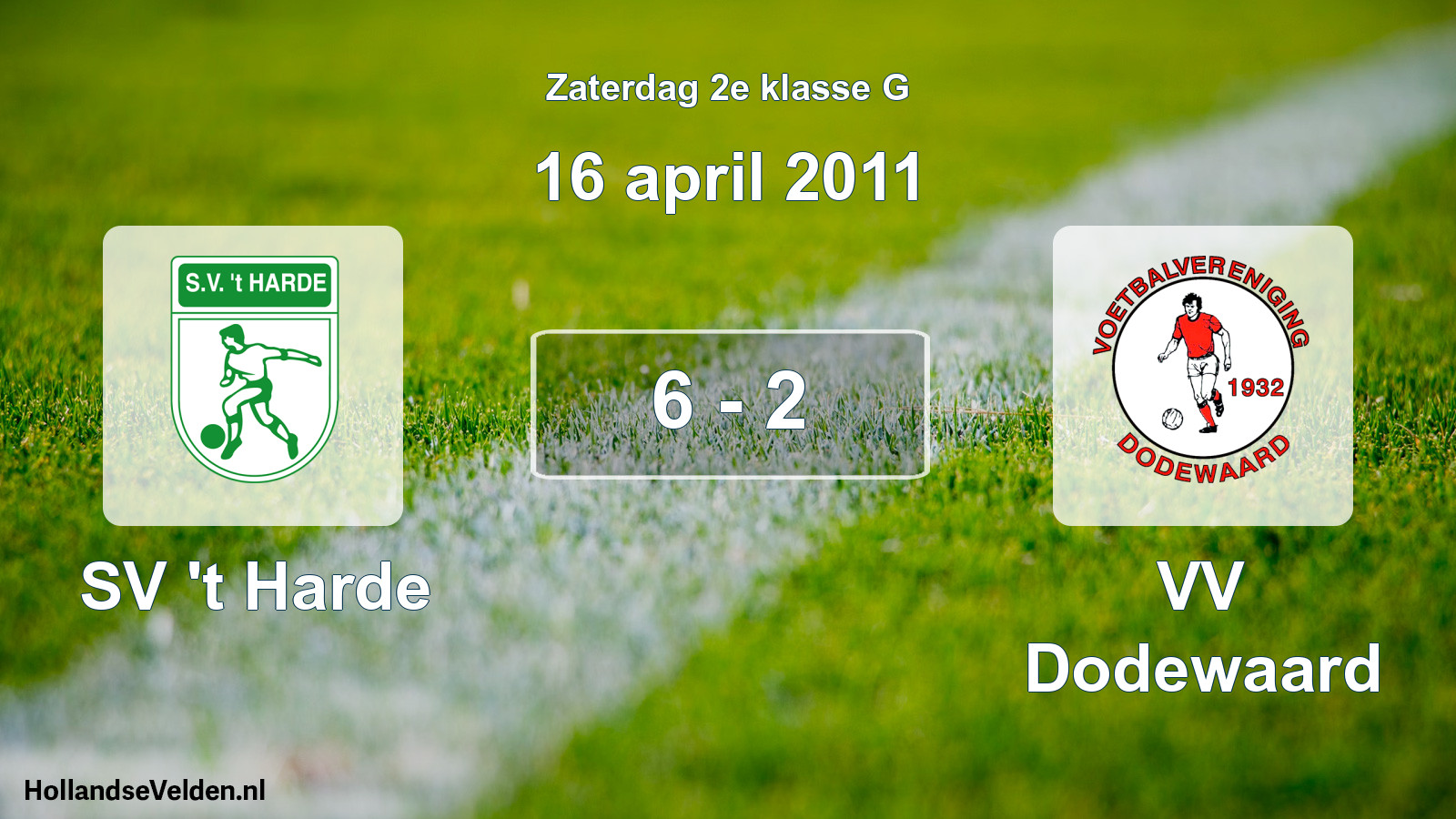 Total number of matches played: SV 't Harde - VV Dodewaard 6 - 2 (16 April 2011)
