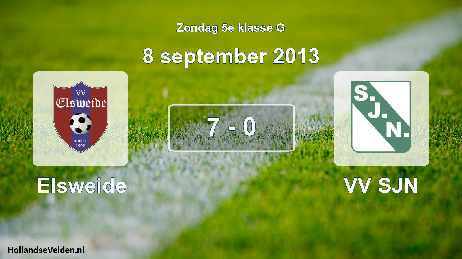 Gespeelde wedstrijd: Elsweide - VV SJN 7 - 0 (8 september 2013)