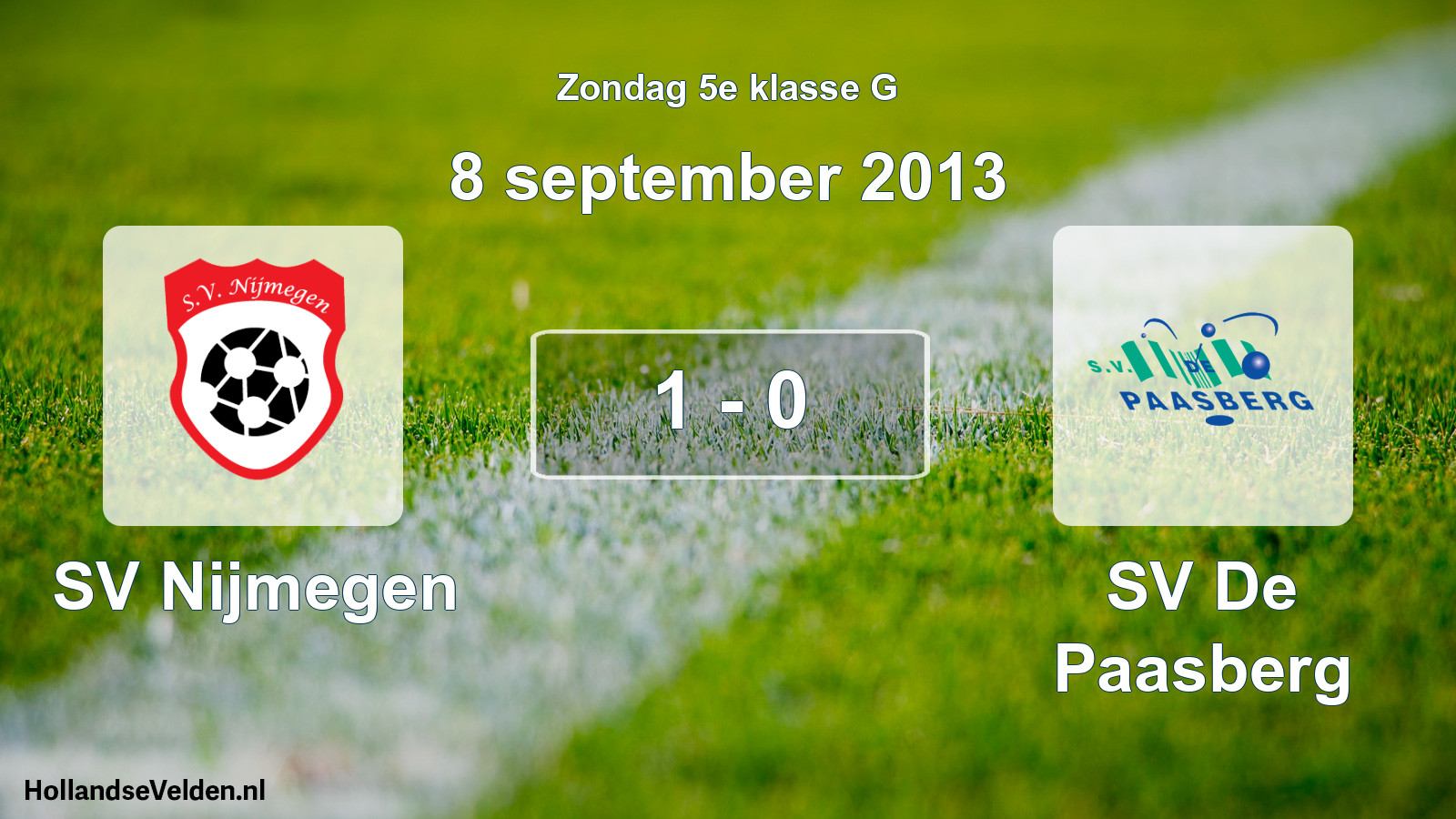 Total number of matches played: SV Nijmegen - SV De Paasberg 1 - 0 (8 September 2013)