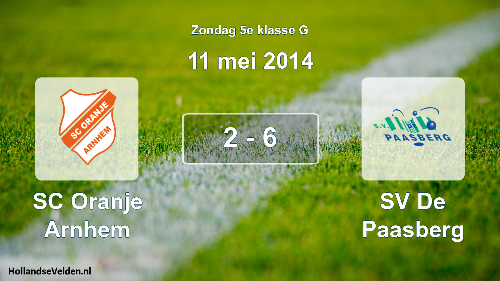 Total number of matches played: SC Oranje Arnhem - SV De Paasberg 2 - 6 (11 May 2014)