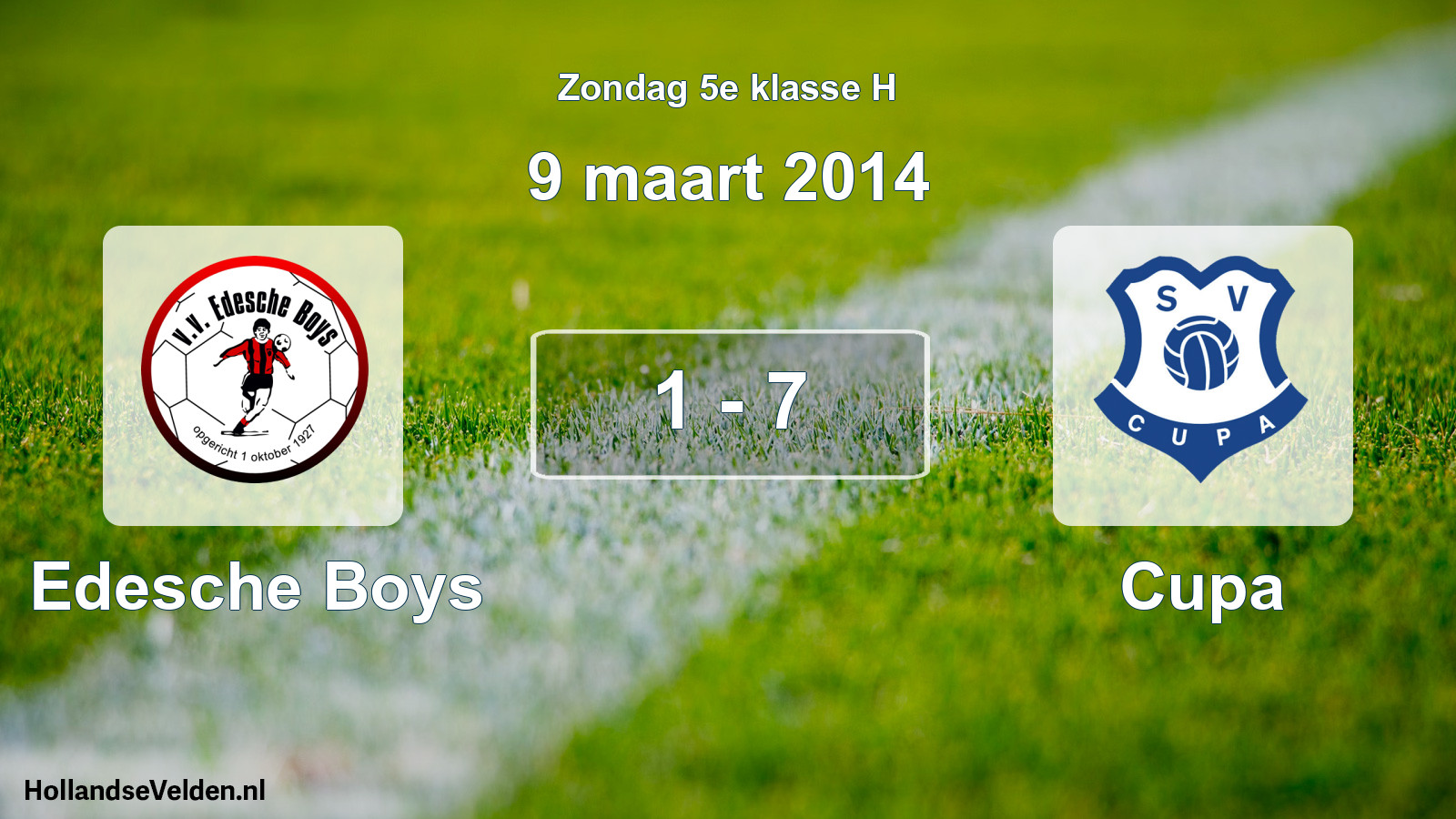 Total number of matches played: Edesche Boys - Cupa 1 - 7 (9 March 2014)