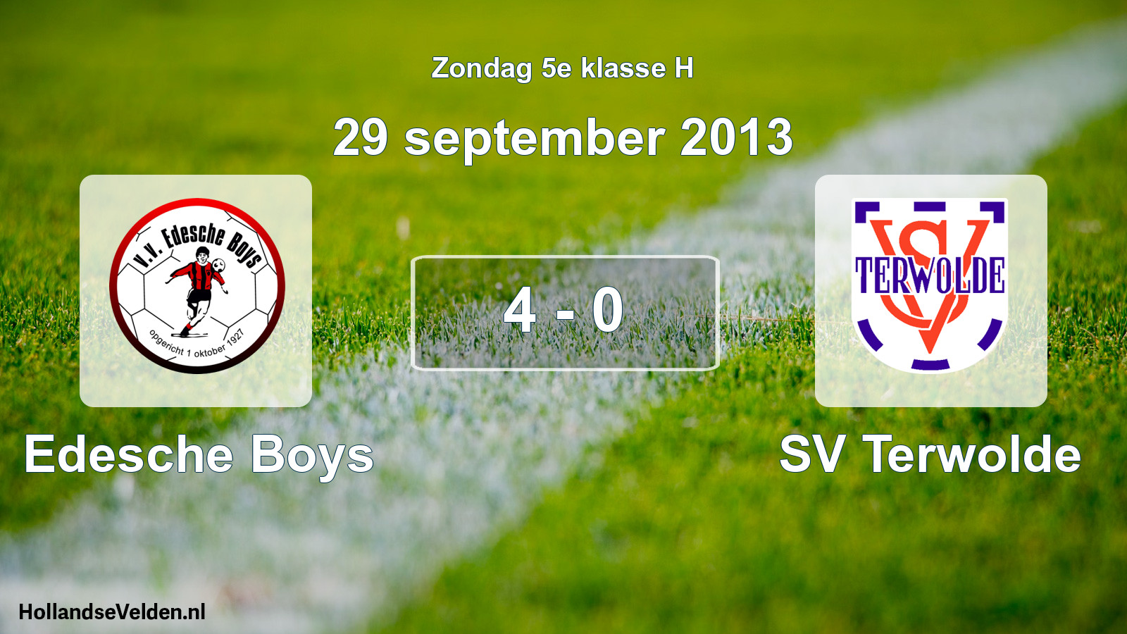 Total number of matches played: Edesche Boys - SV Terwolde 4 - 0 (29 September 2013)