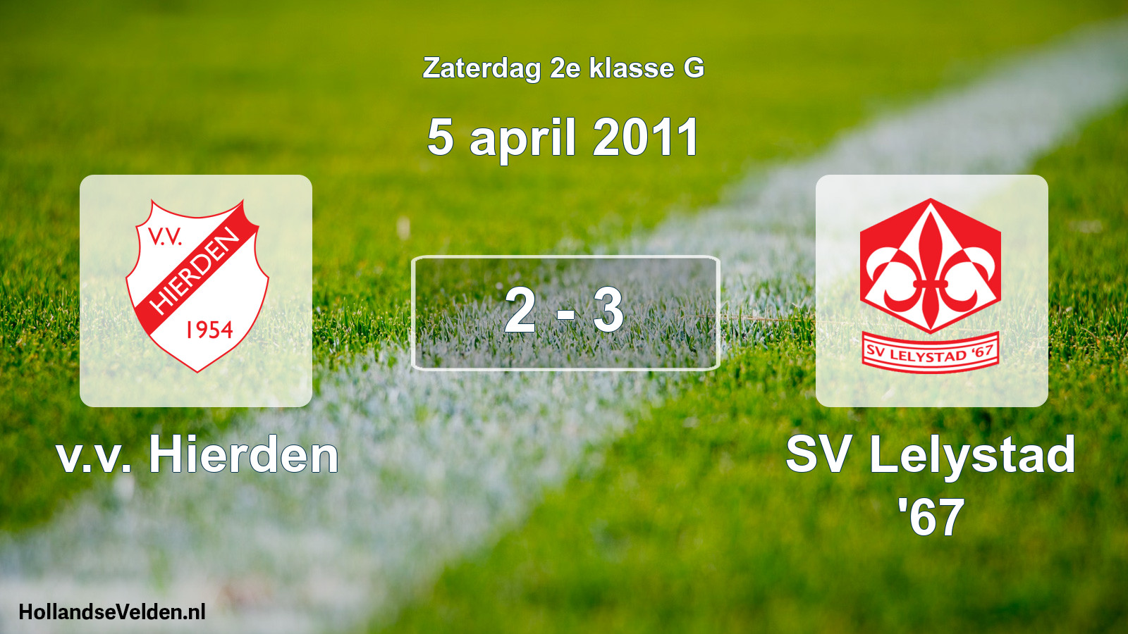 Total number of matches played: v.v. Hierden - SV Lelystad '67 2 - 3 (5 April 2011)