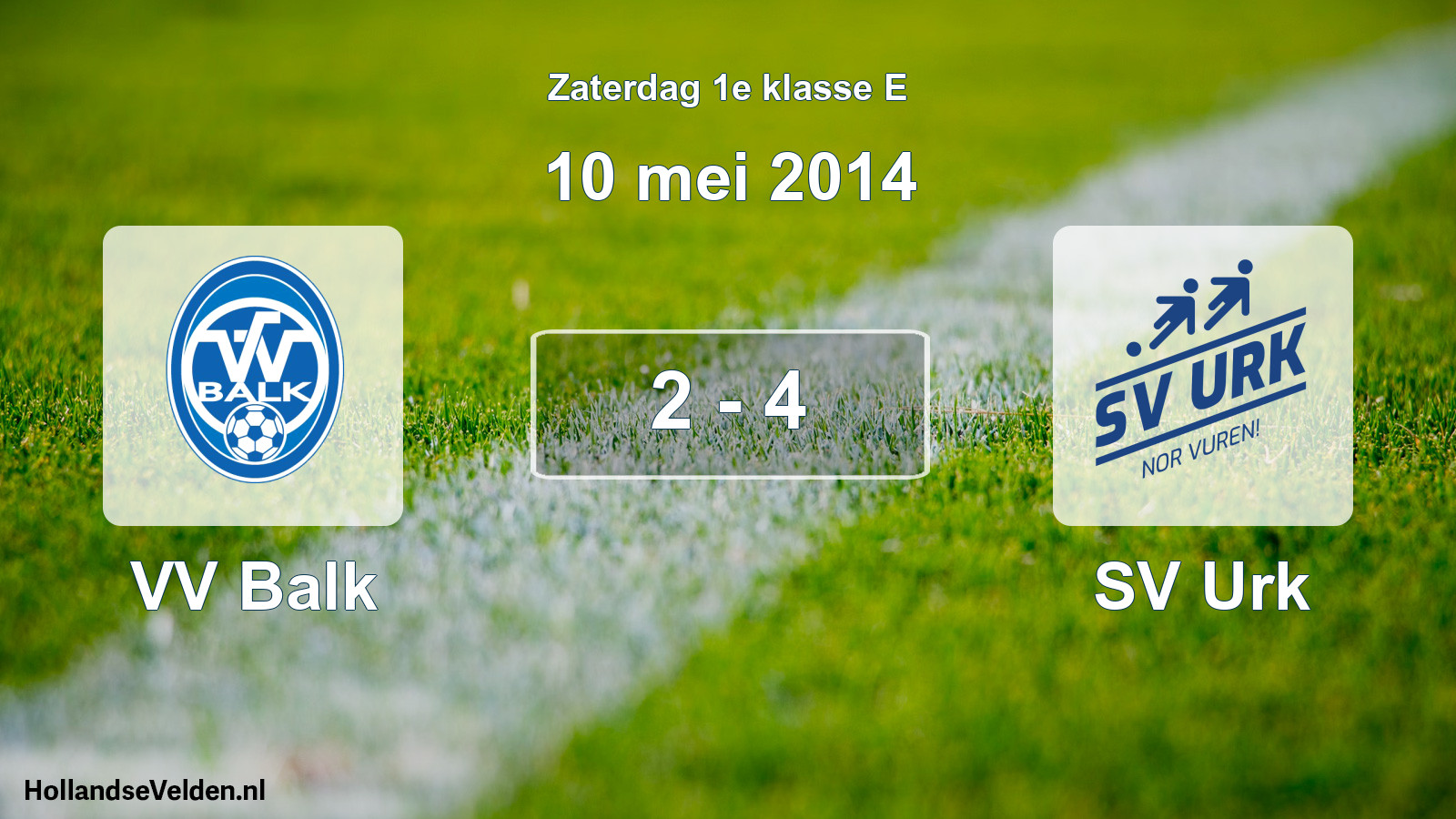 Total number of matches played: VV Balk - SV Urk 2 - 4 (10 May 2014)