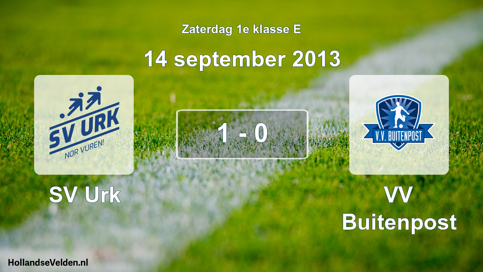 Total number of matches played: SV Urk - VV Buitenpost 1 - 0 (14 September 2013)