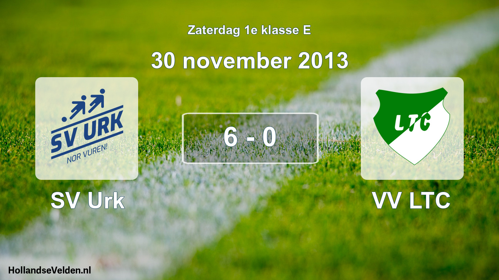 Total number of matches played: SV Urk - VV LTC 6 - 0 (30 November 2013)