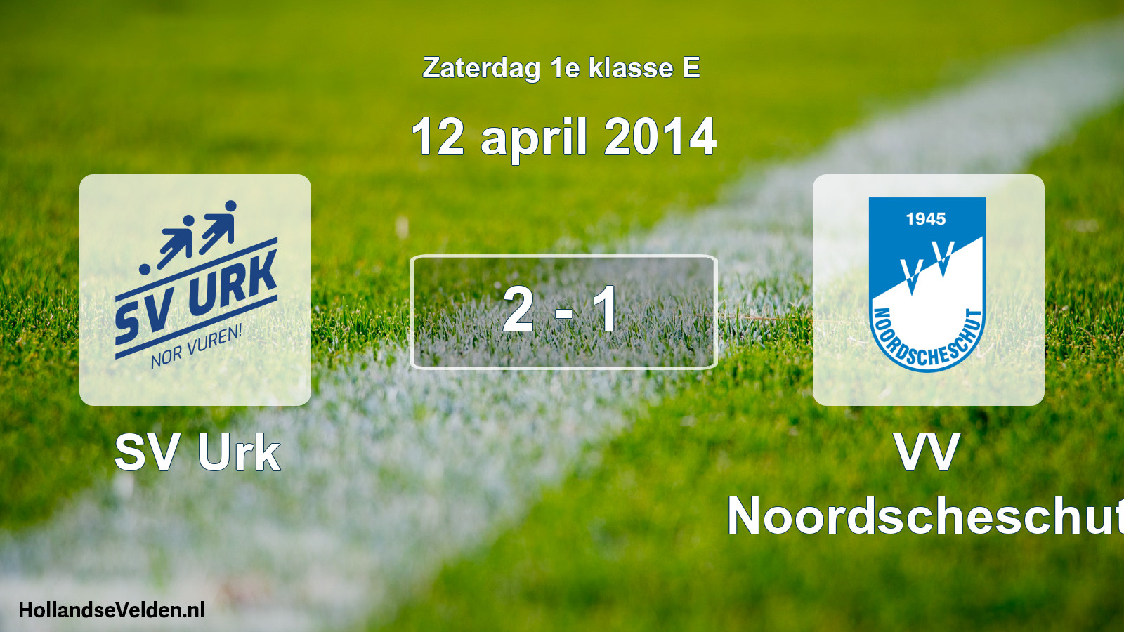 Total number of matches played: SV Urk - VV Noordscheschut 2 - 1 (12 April 2014)