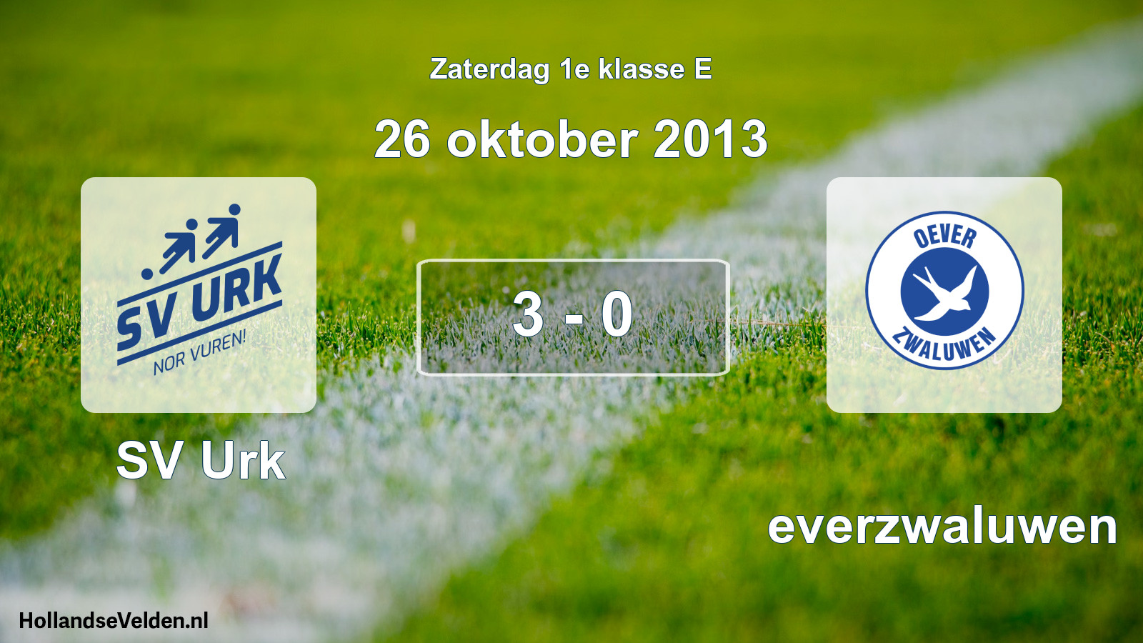 Total number of matches played: SV Urk - Oeverzwaluwen 3 - 0 (26 October 2013)