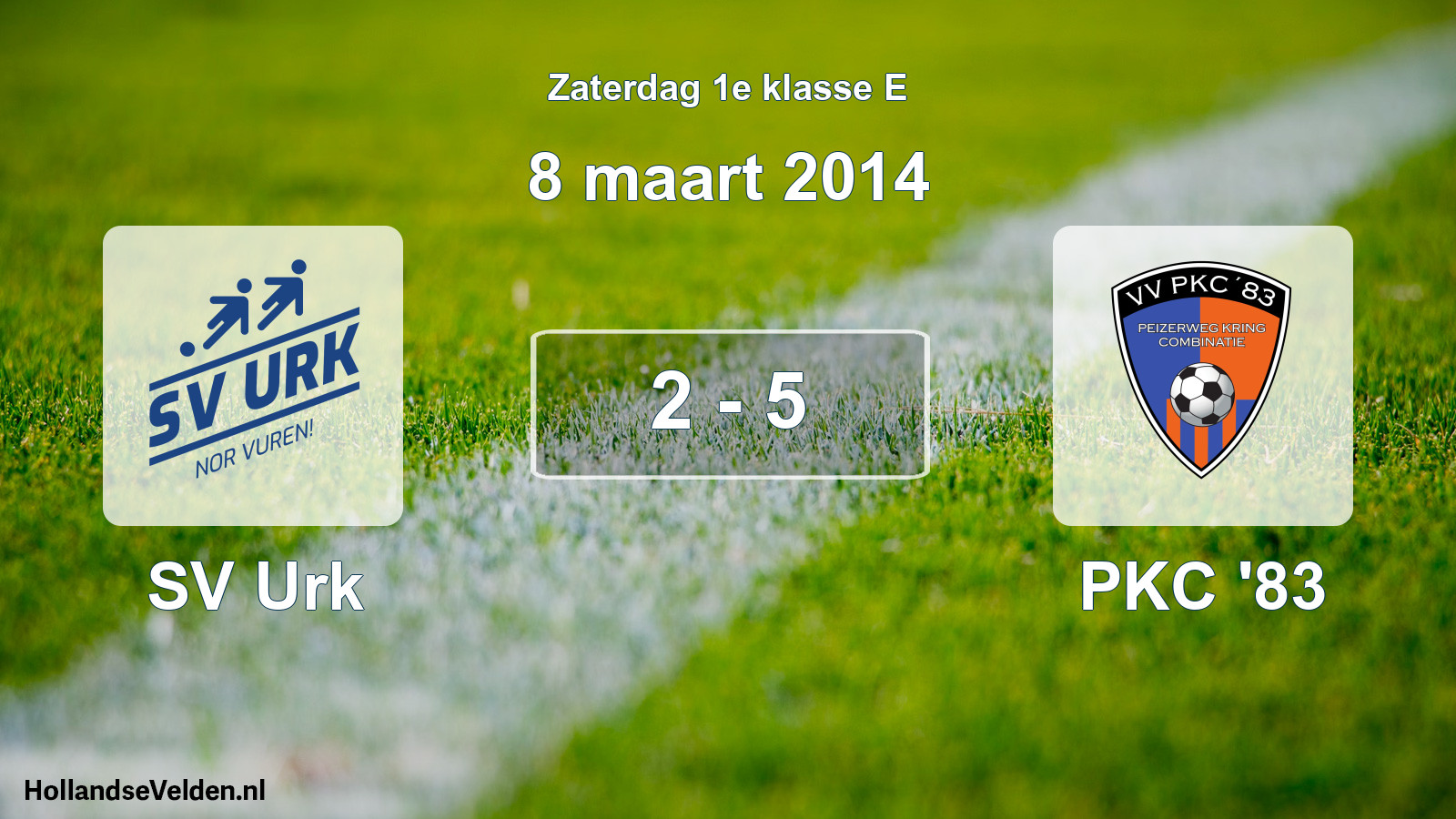 Total number of matches played: SV Urk - PKC '83 2 - 5 (8 March 2014)