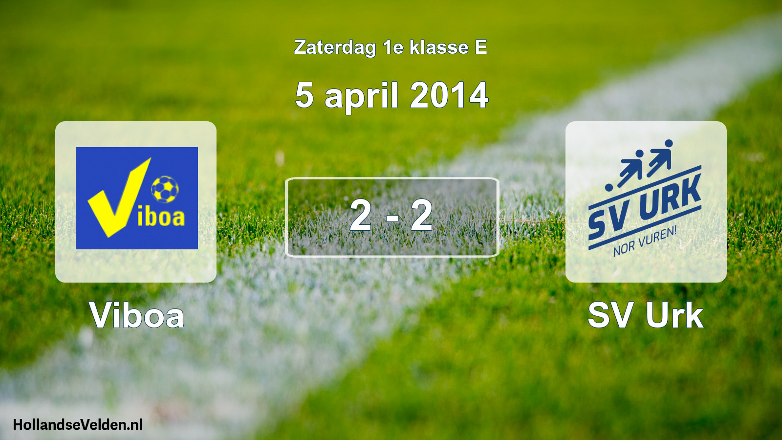 Total number of matches played: Viboa - SV Urk 2 - 2 (5 April 2014)