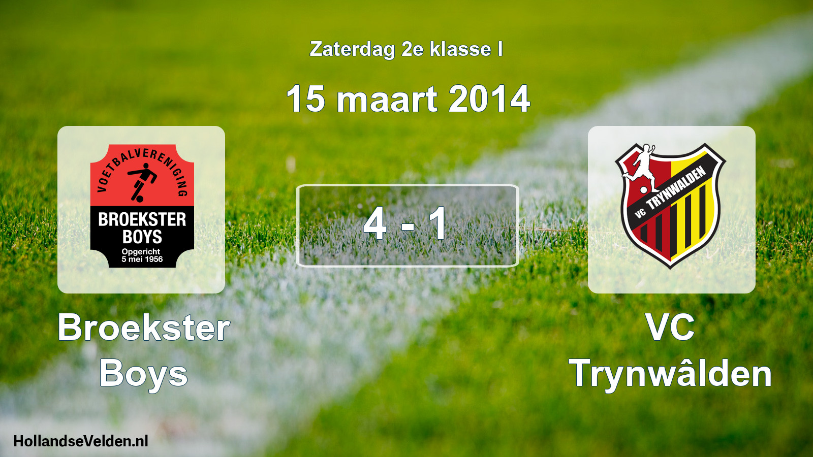 Total number of matches played: Broekster Boys - VC Trynwâlden 4 - 1 (15 March 2014)