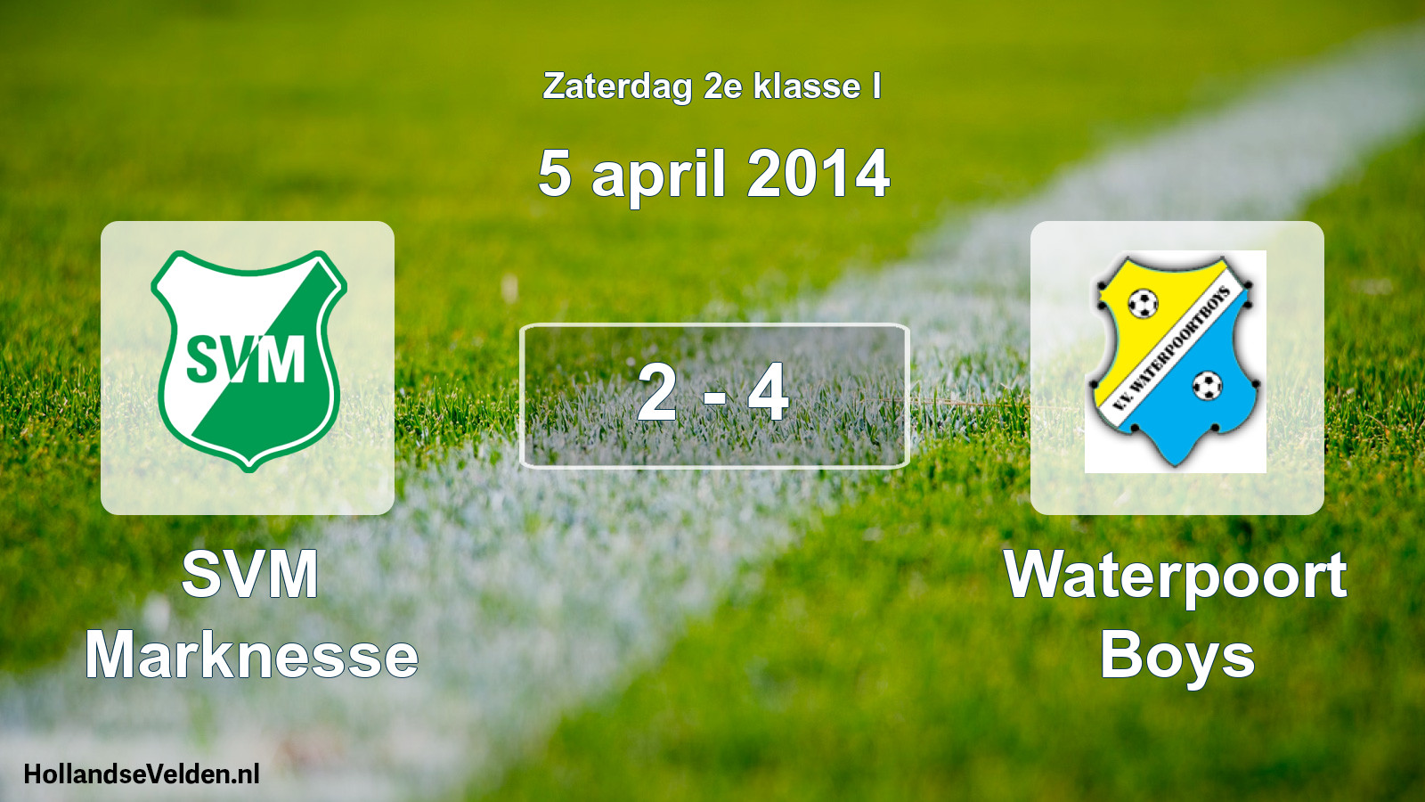 Total number of matches played: SVM Marknesse - Waterpoort Boys 2 - 4 (5 April 2014)