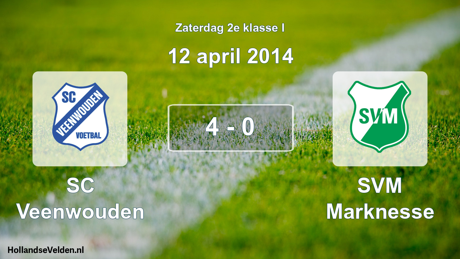 Total number of matches played: SC Veenwouden - SVM Marknesse 4 - 0 (12 April 2014)