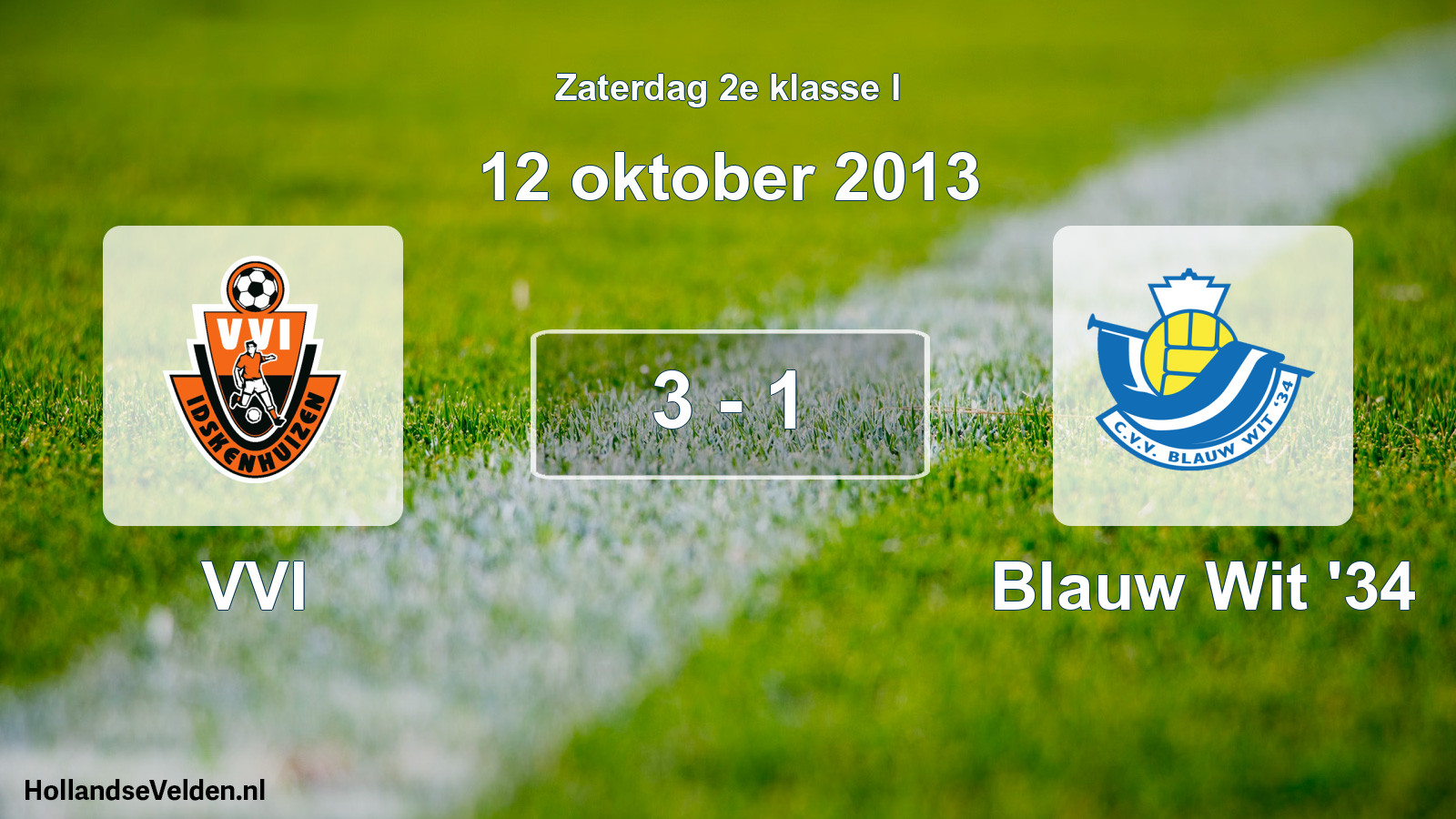 Total number of matches played: VVI - Blauw Wit '34 3 - 1 (12 October 2013)