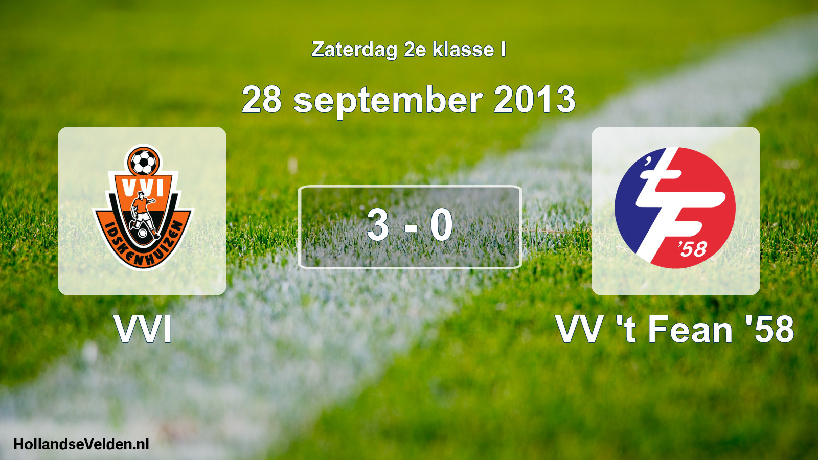 Total number of matches played: VVI - VV 't Fean '58 3 - 0 (28 September 2013)