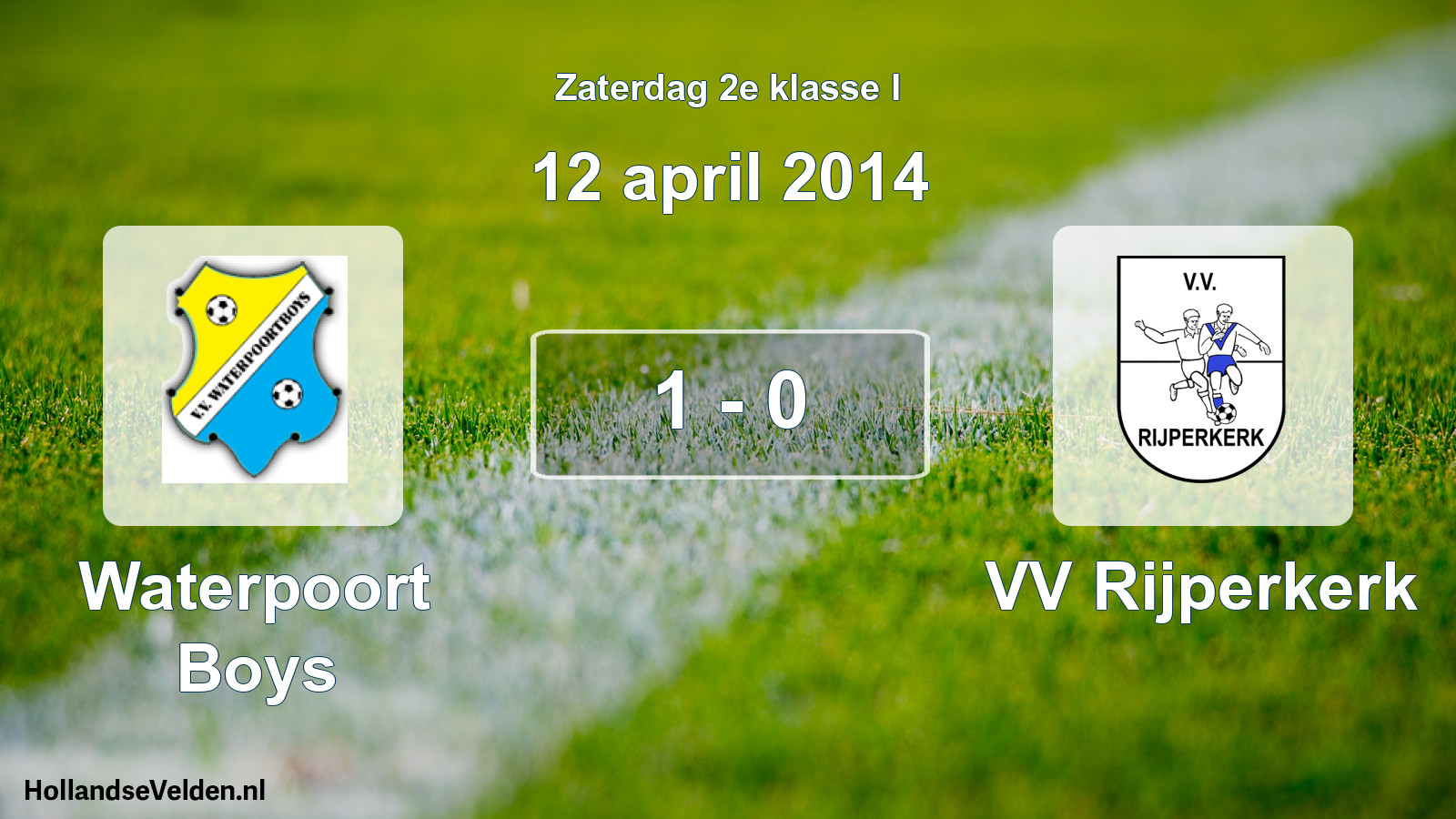 Total number of matches played: Waterpoort Boys - VV Rijperkerk 1 - 0 (12 April 2014)