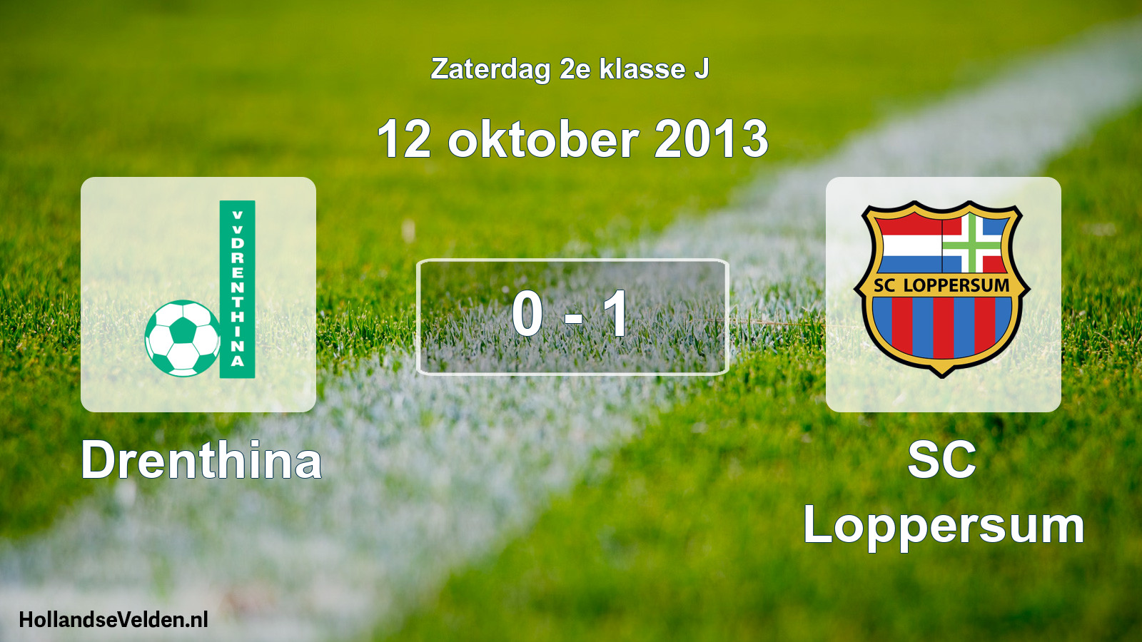Total number of matches played: Drenthina - SC Loppersum 0 - 1 (12 October 2013)