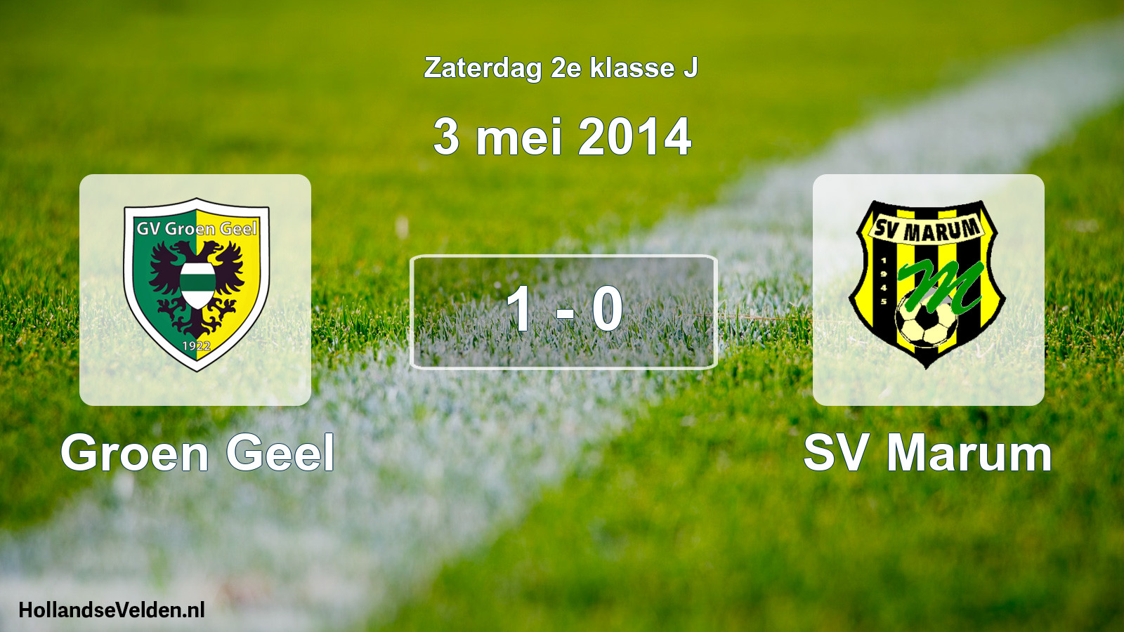 Total number of matches played: Groen Geel - SV Marum 1 - 0 (3 May 2014)