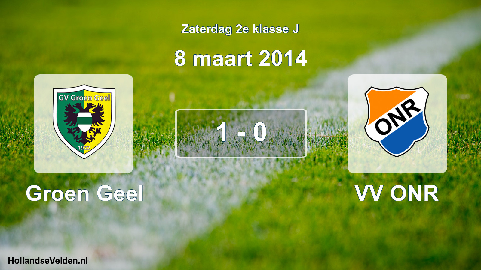 Total number of matches played: Groen Geel - VV ONR 1 - 0 (8 March 2014)