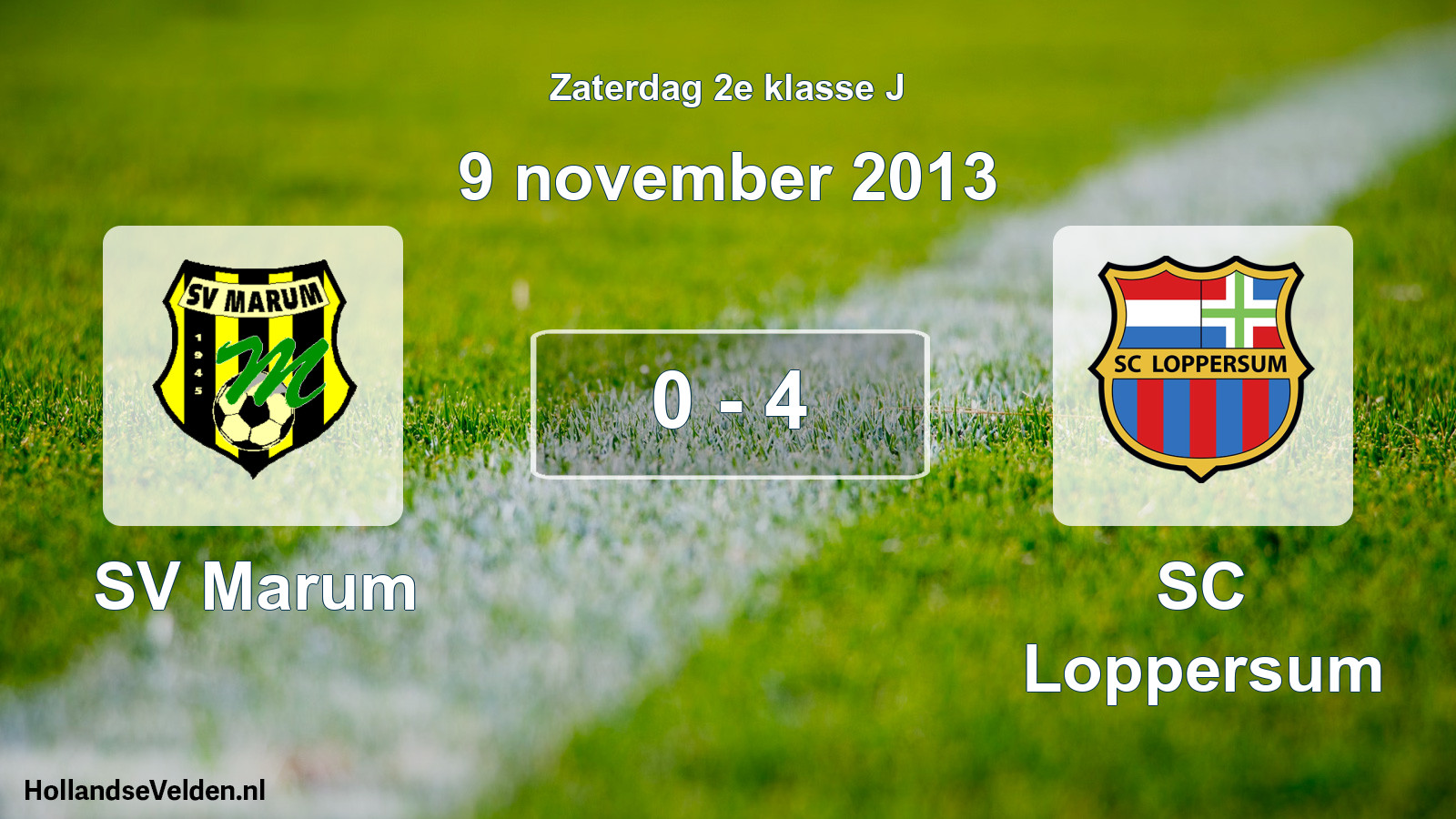 Total number of matches played: SV Marum - SC Loppersum 0 - 4 (9 November 2013)